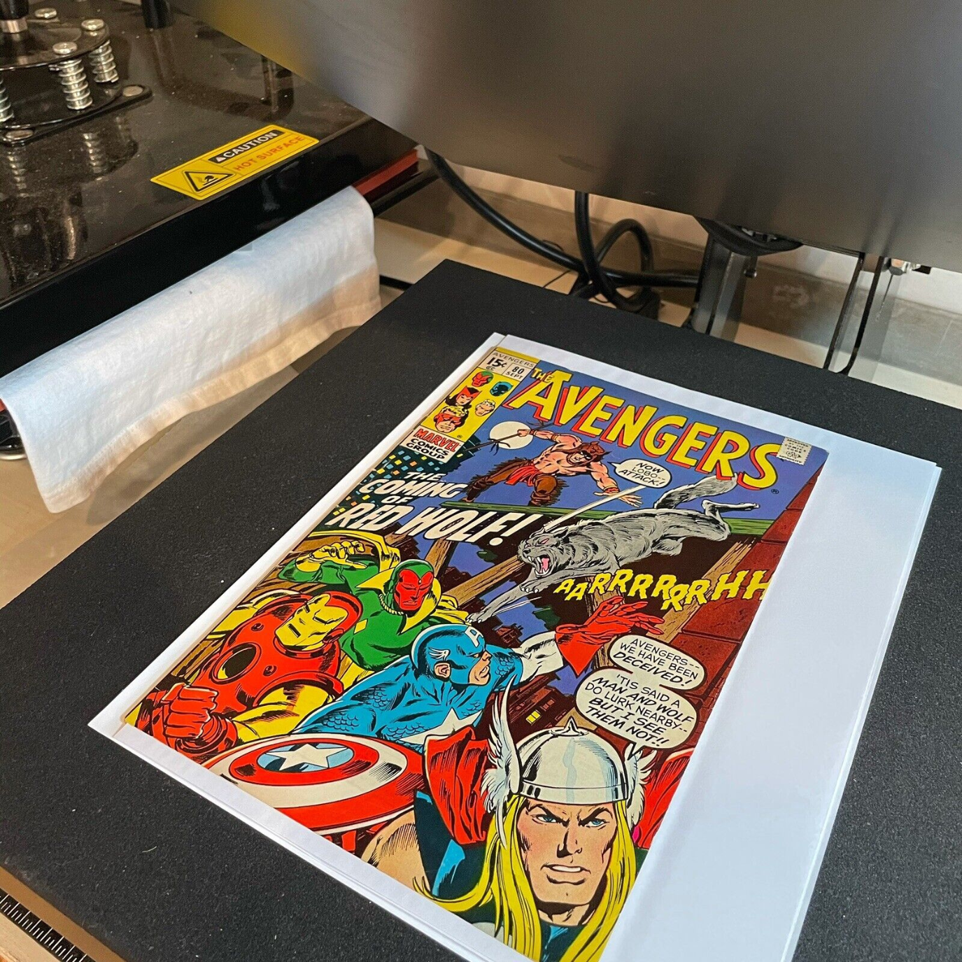 Comic in einer Comicpresse