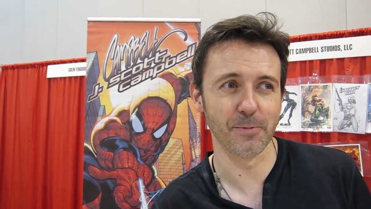 J Scptt Campbell Vor einem Plakat