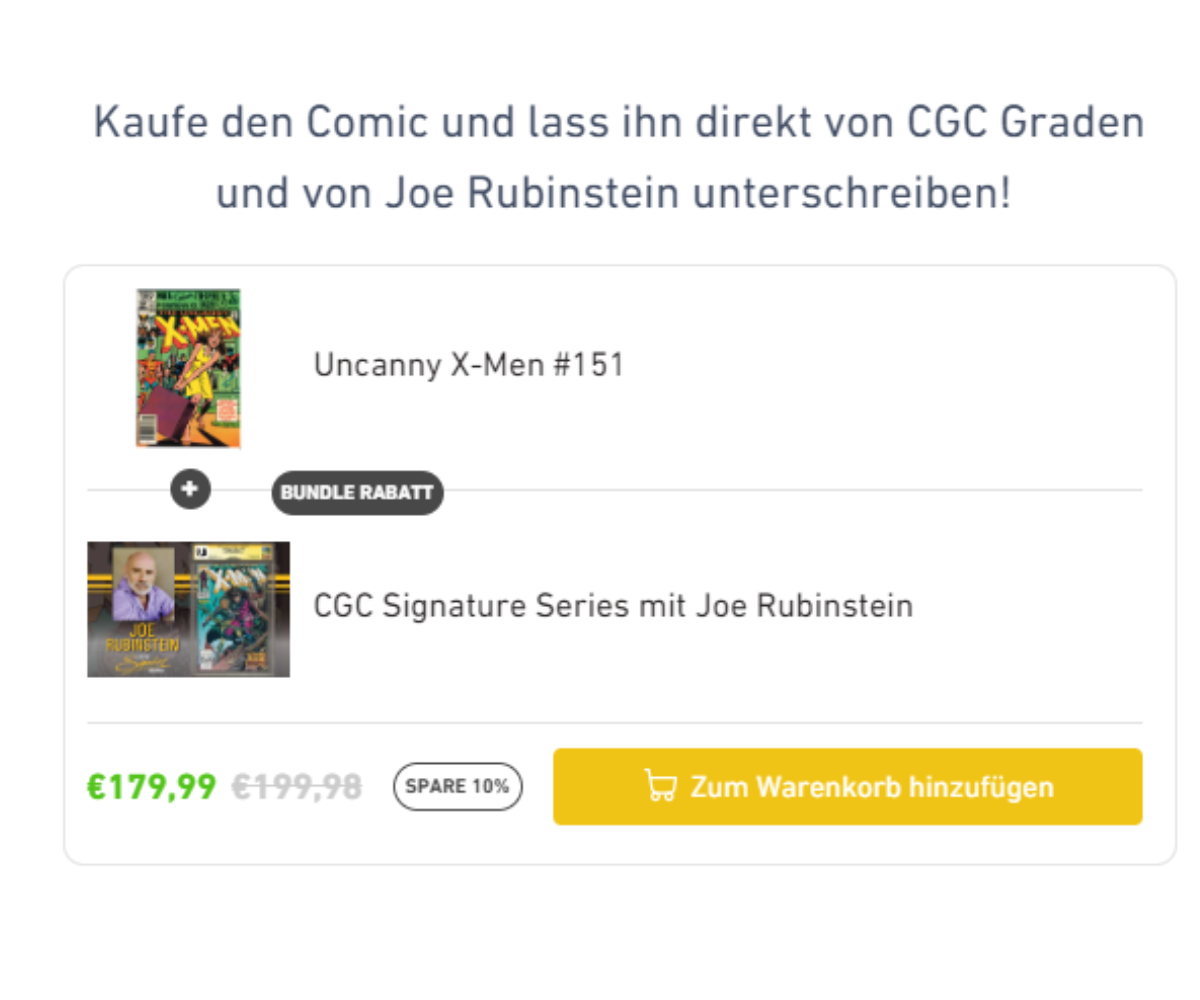Comic bei uns kaufen und von Joe Rubinstein unterschreiben lassen!