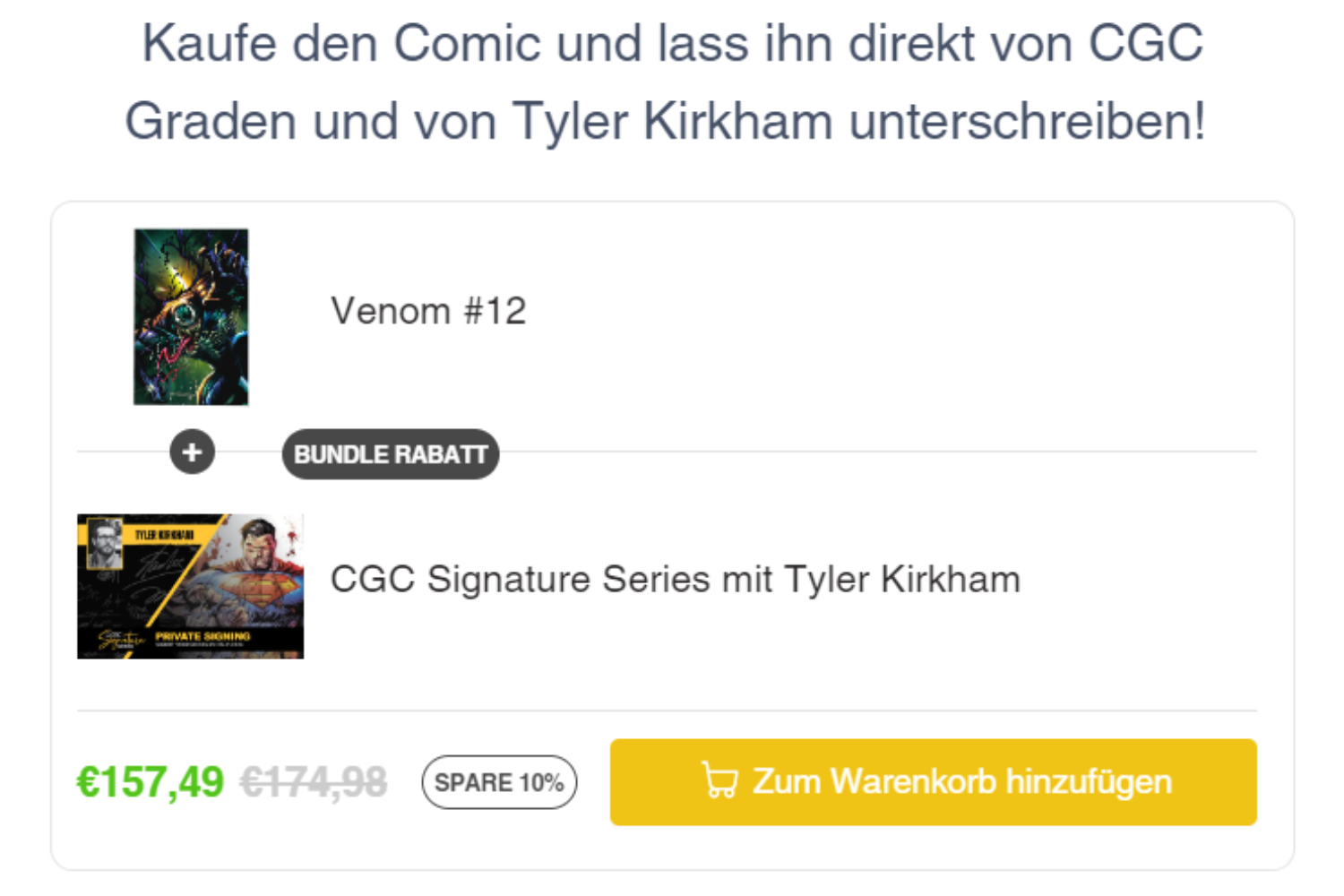 Comic bei uns kaufen und von Tyler Kirkham unterschreiben lassen!