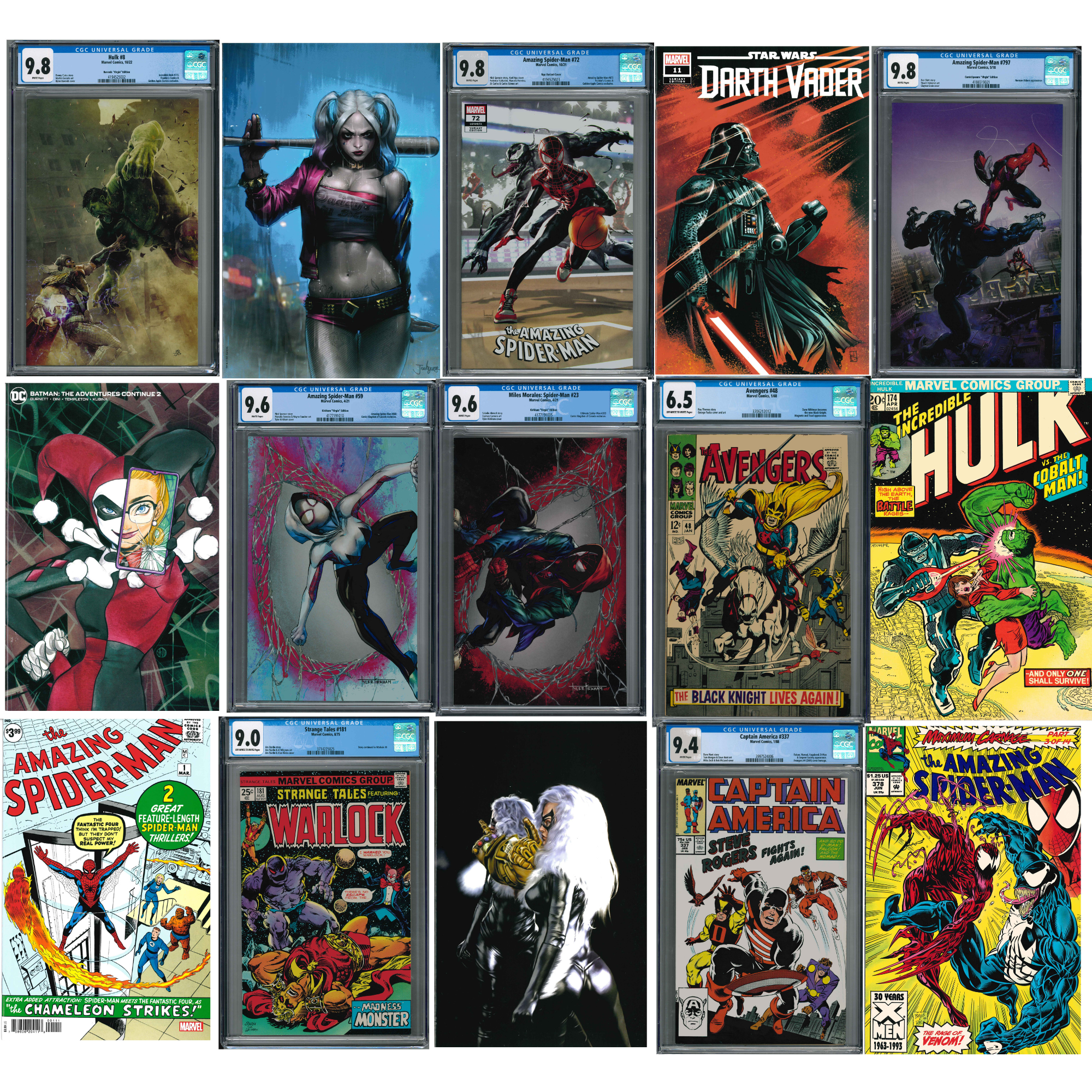 Comic-Gallerie mit Spider-Man. Hulk & Star Wars