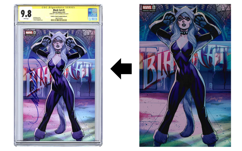 CGC Signature Series mit J. Scott Campbell. Black Cat #1