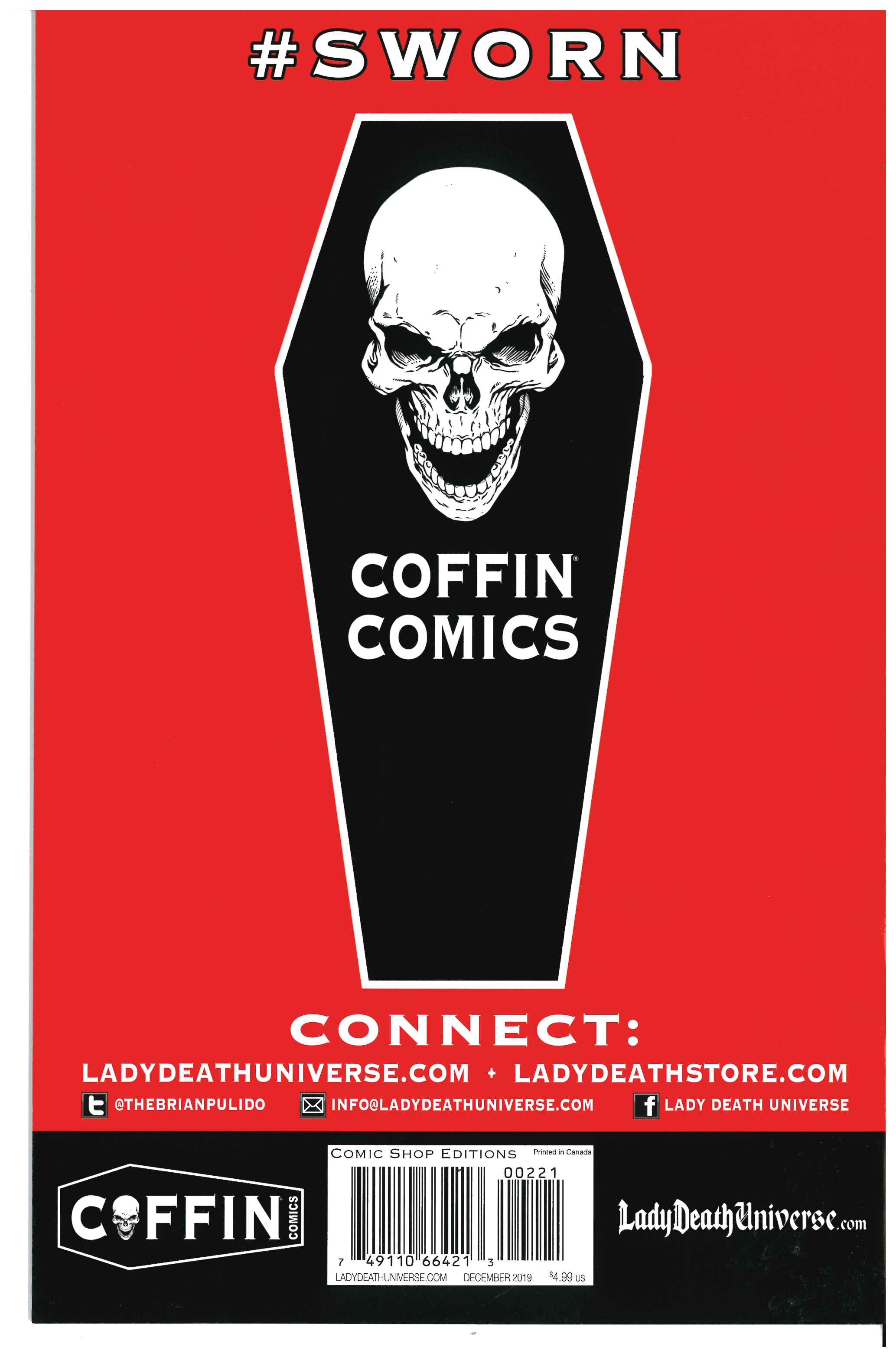 Lady Death: Nightmare Symphony #2 | Signed by Brian Pulido backside