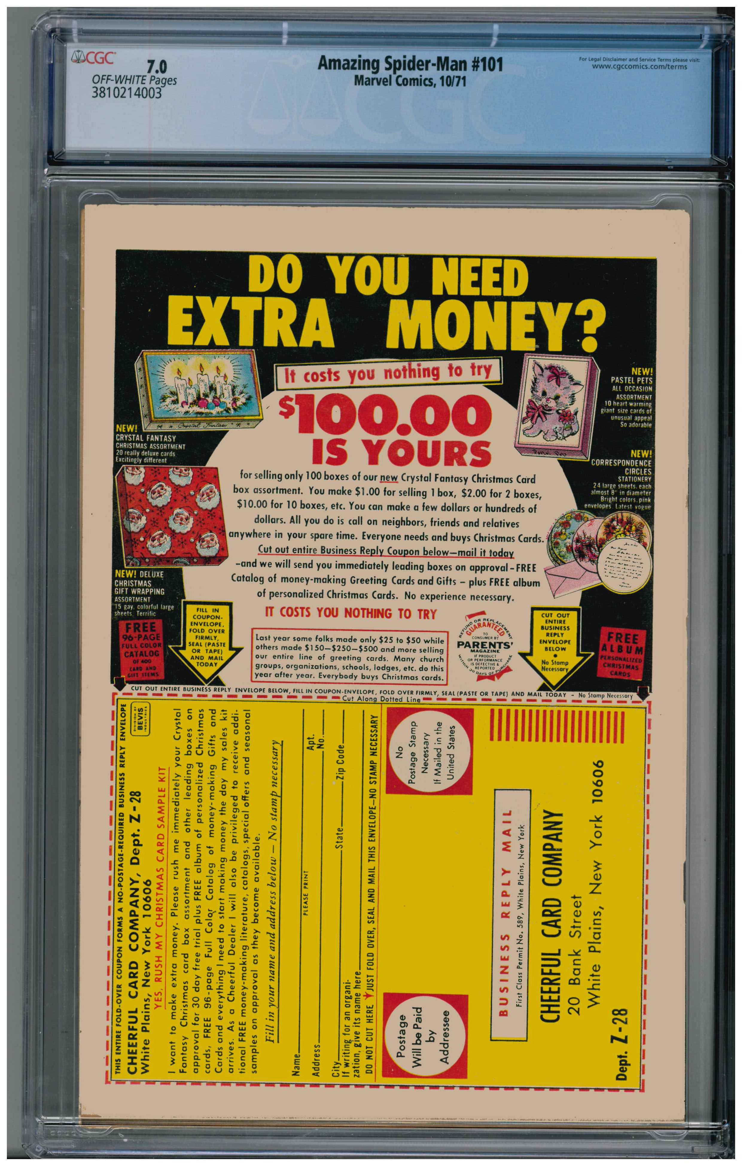 Amazing Spider-Man #101 backside