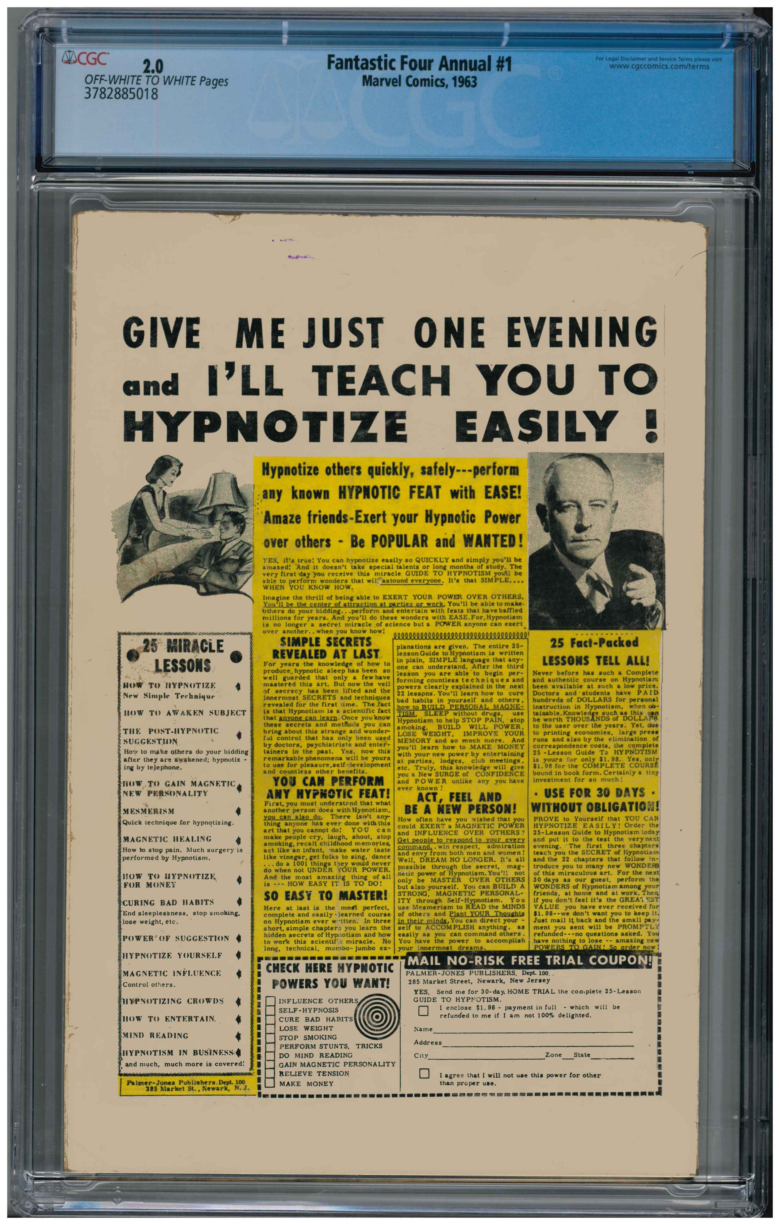 Fantastic Four Annual #1 backside