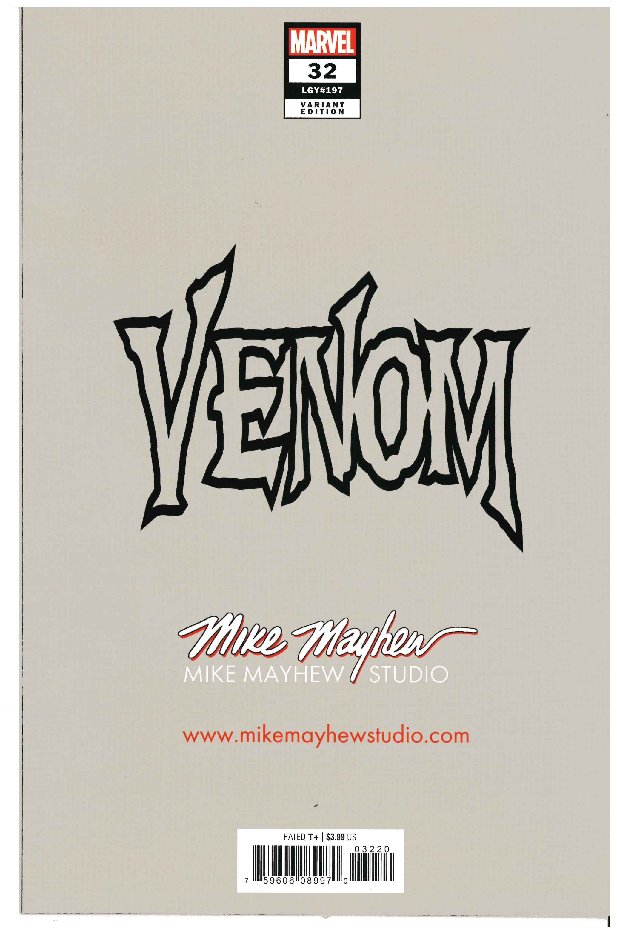 Venom #32 | Signed by Mike Mayhew backside