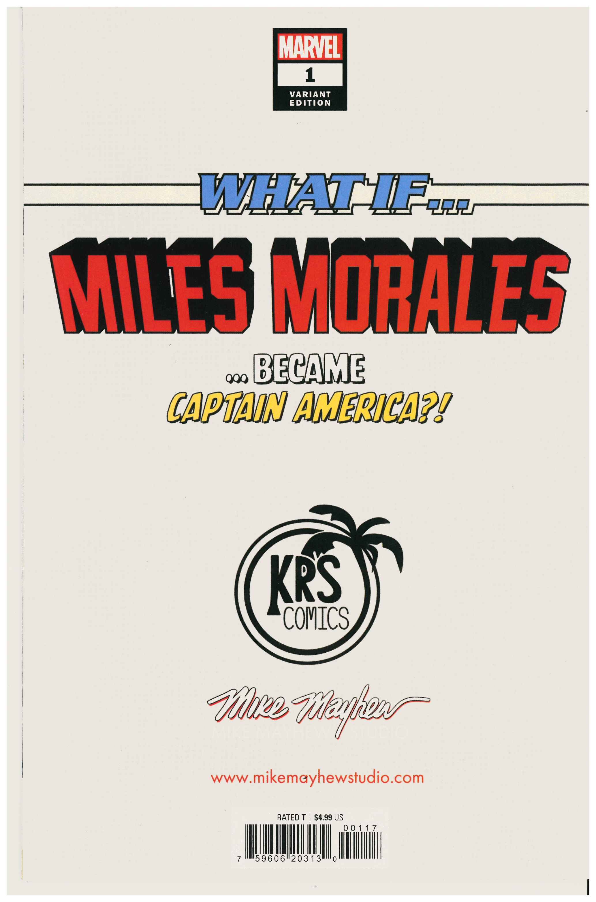What If... Miles Morales #1 | Signed by Mike Mayhew backside