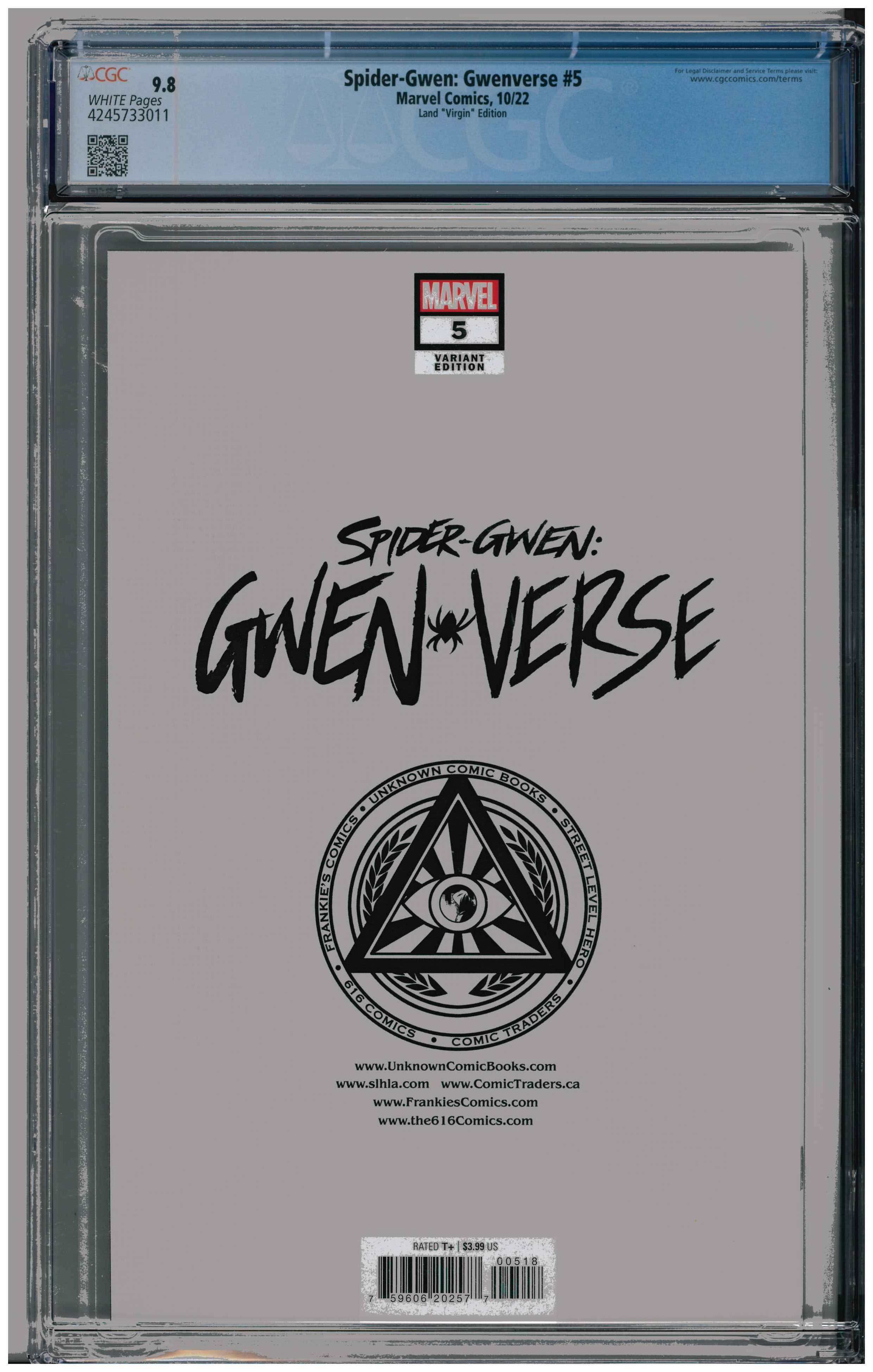 Spider-Gwen: Gwenverse #5 backside