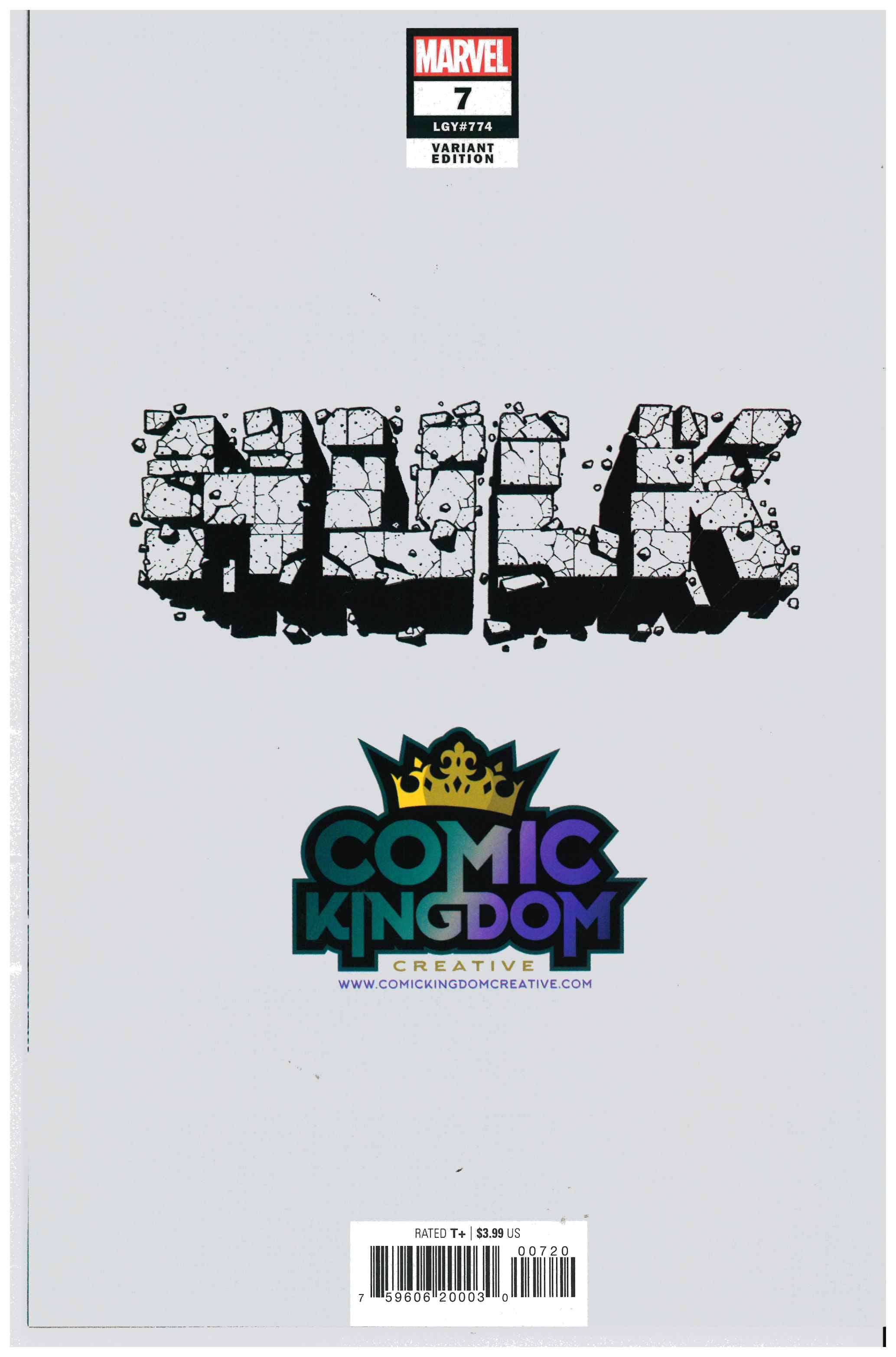 Hulk #7 | Signed by Tyler Kirkham backside