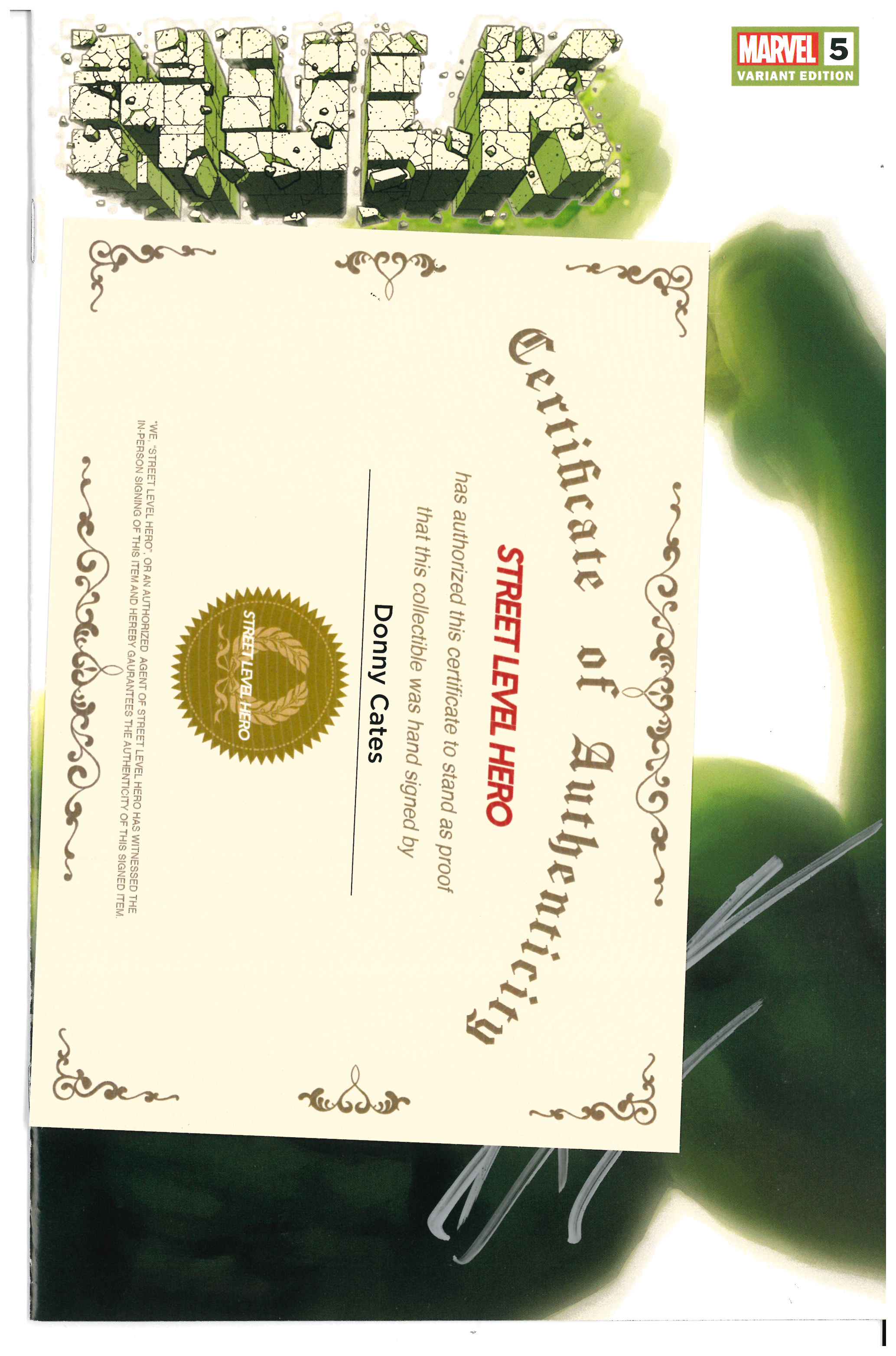 Hulk #5 | Unterschrieben von Donny Cates Zertifikat