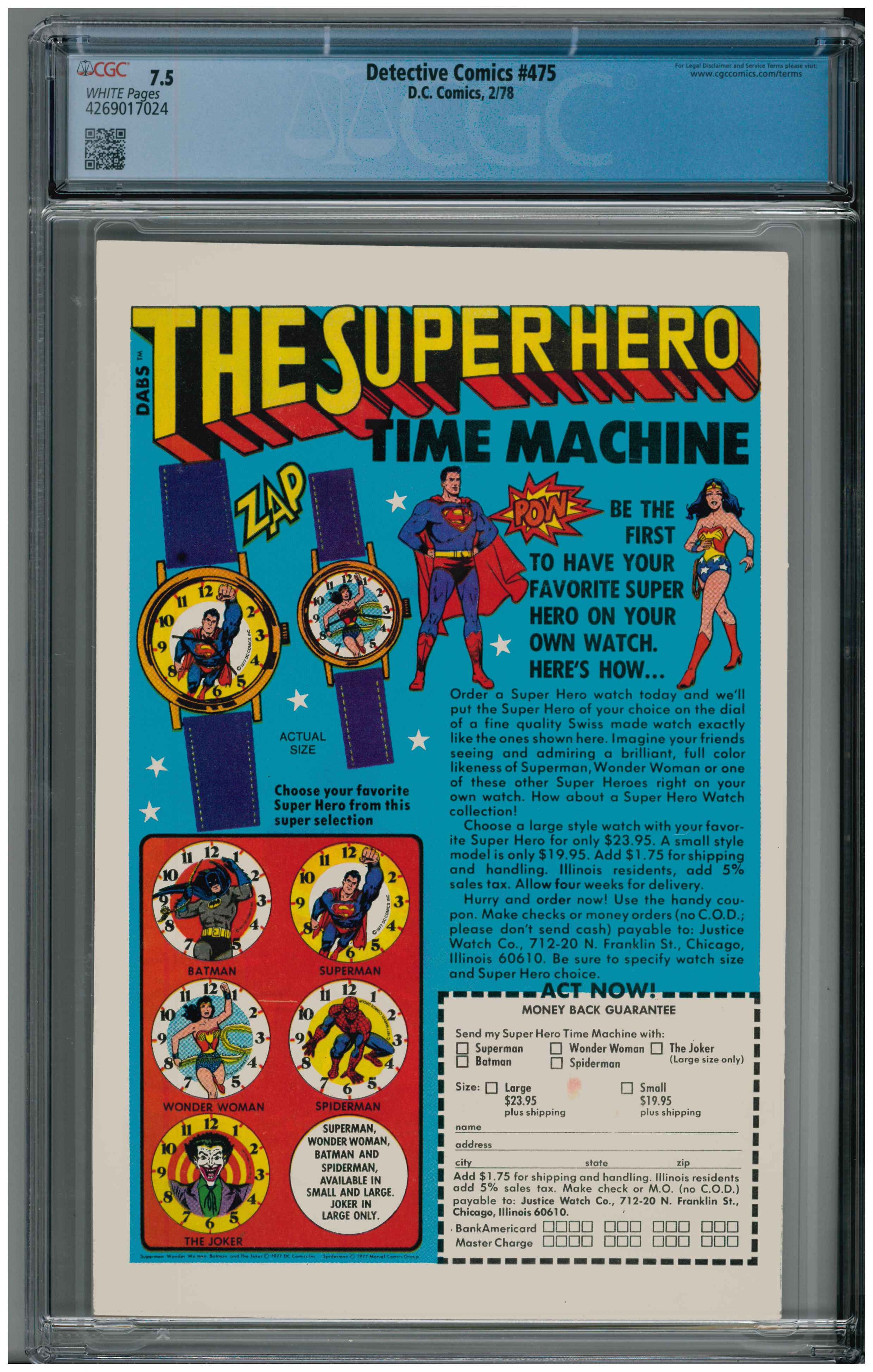 Detective Comics #475 Rückseite