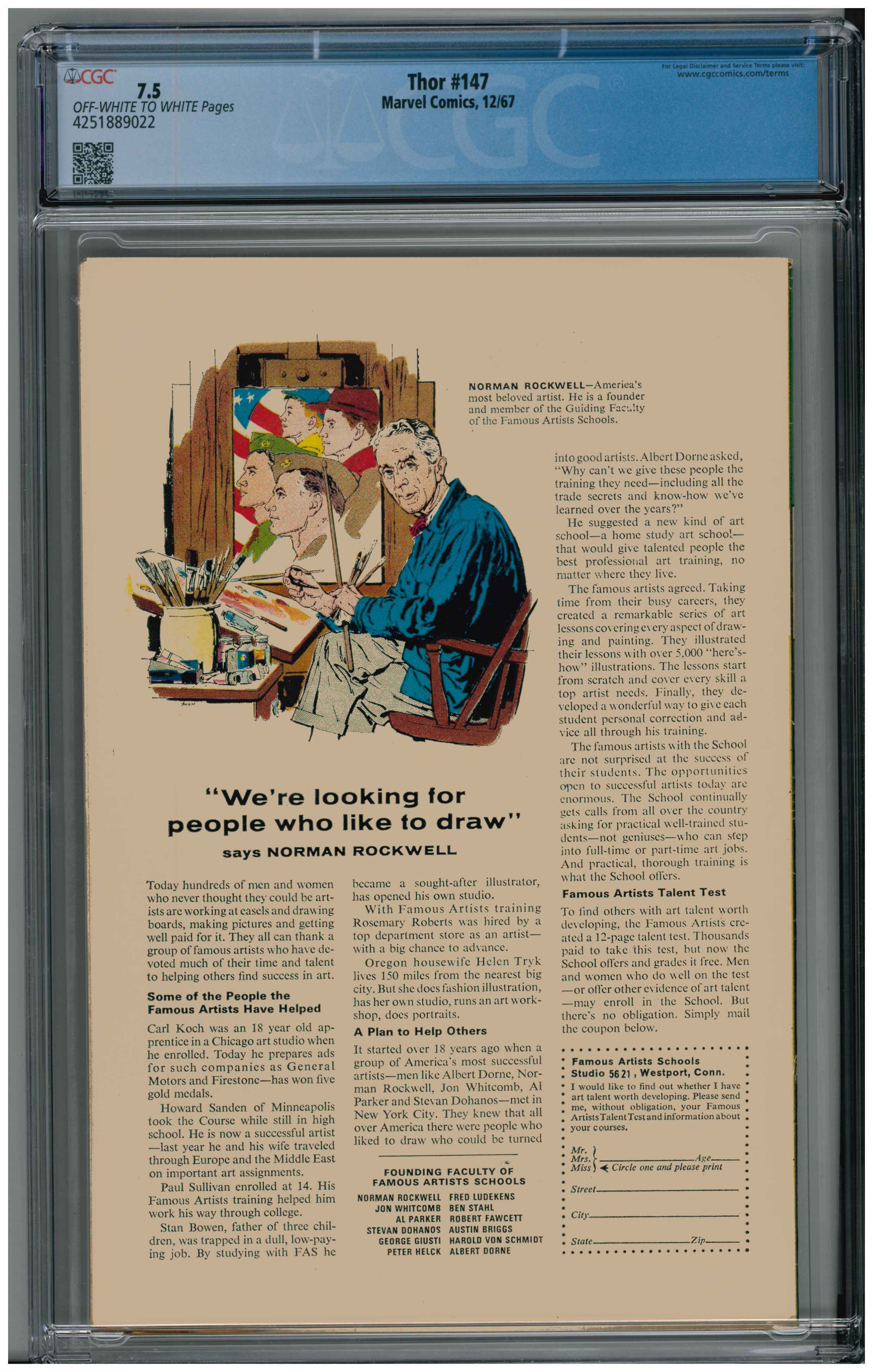 Thor #147 Rückseite