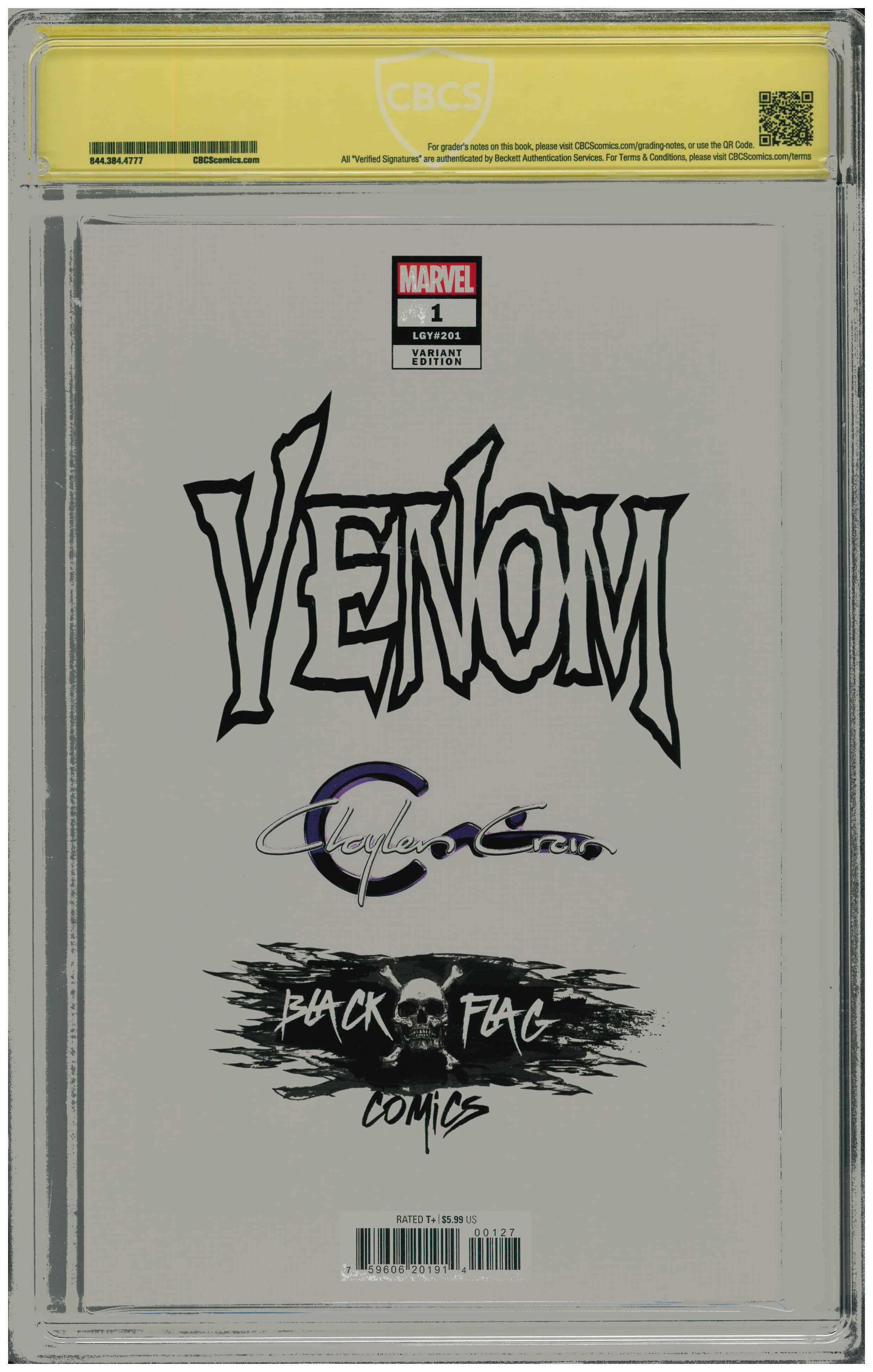 Venom #1 | Unterschrieben von Clayton Crain Rückseite