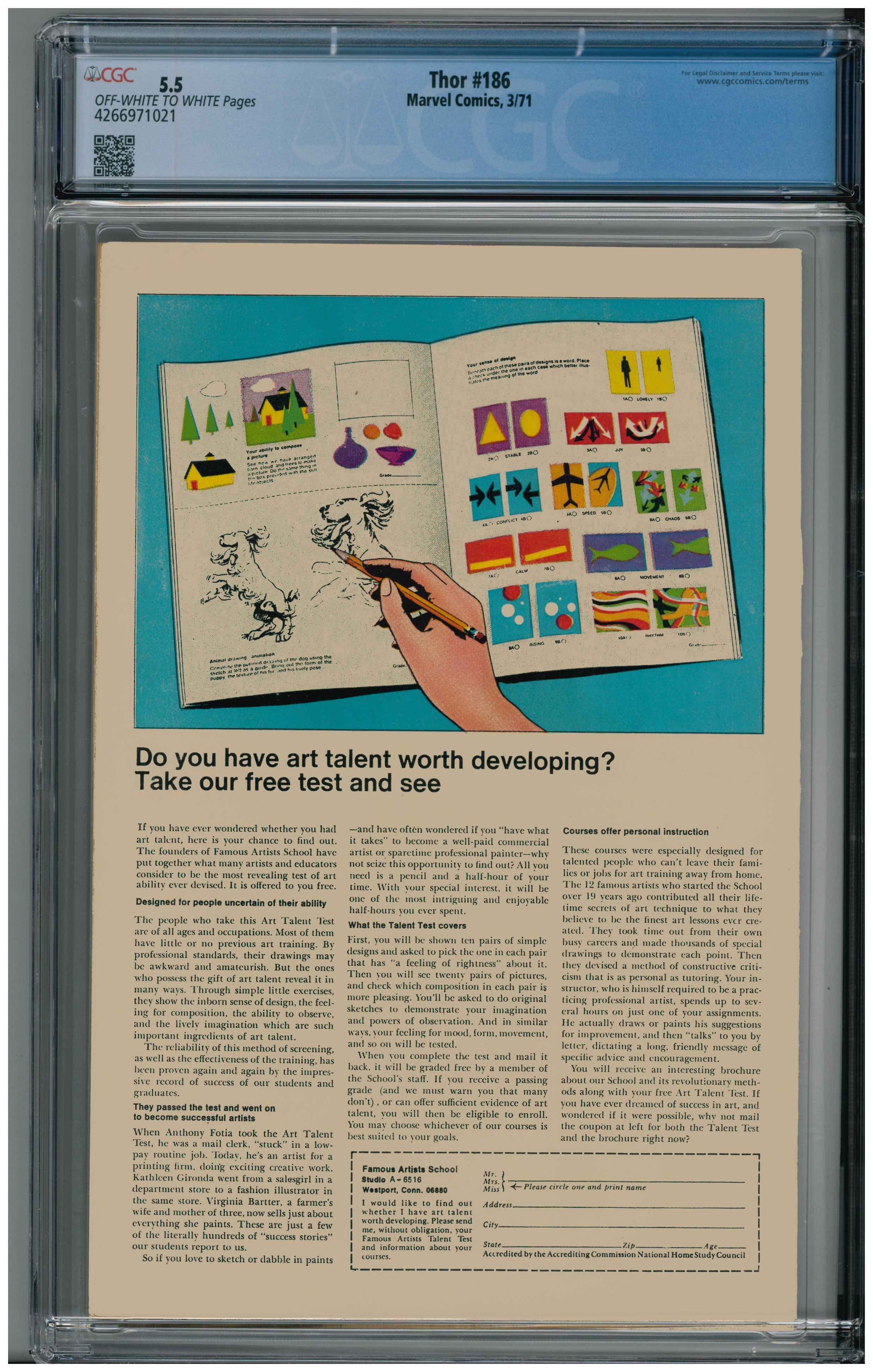 Thor #186 Rückseite