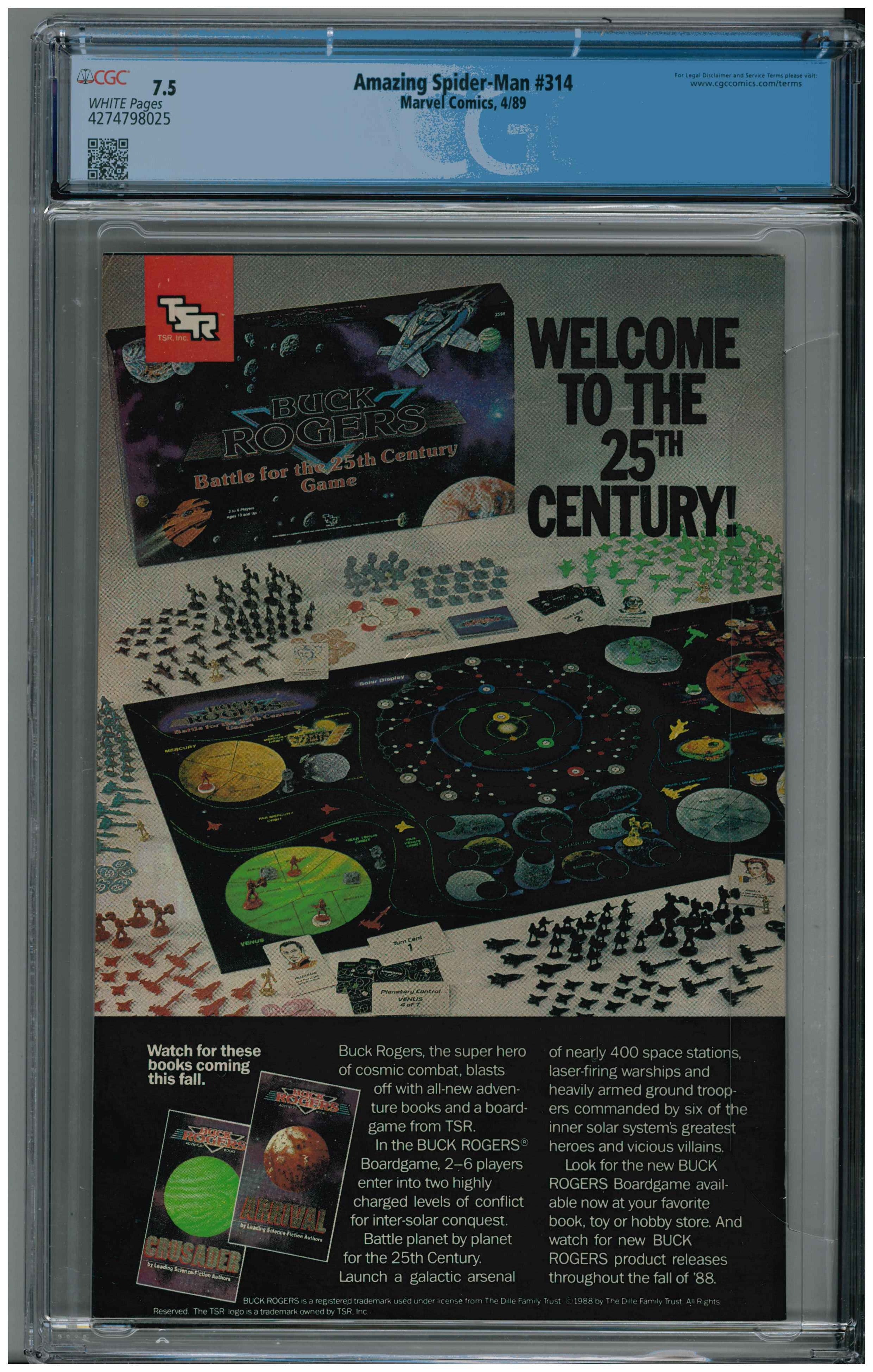 Amazing Spider-Man #314 Rückseite