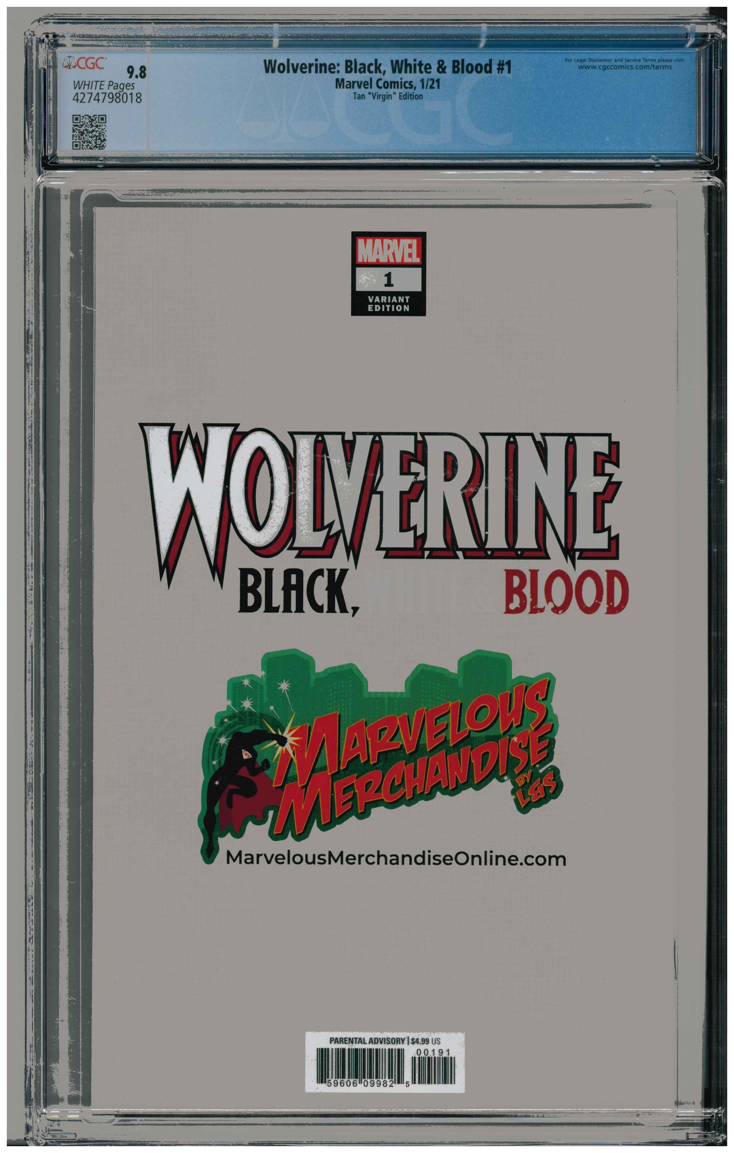 Wolverine: Black, White & Blood #1 Rückseite
