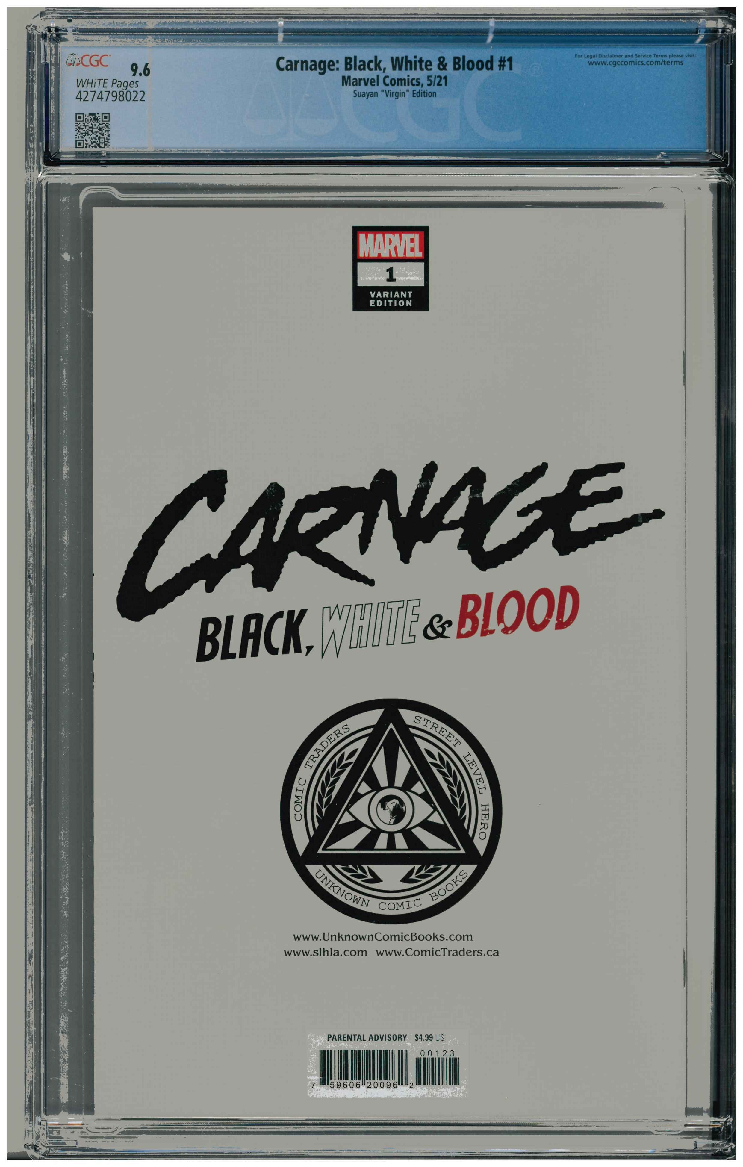 Carnage: Black, White & Blood #1 Rückseite