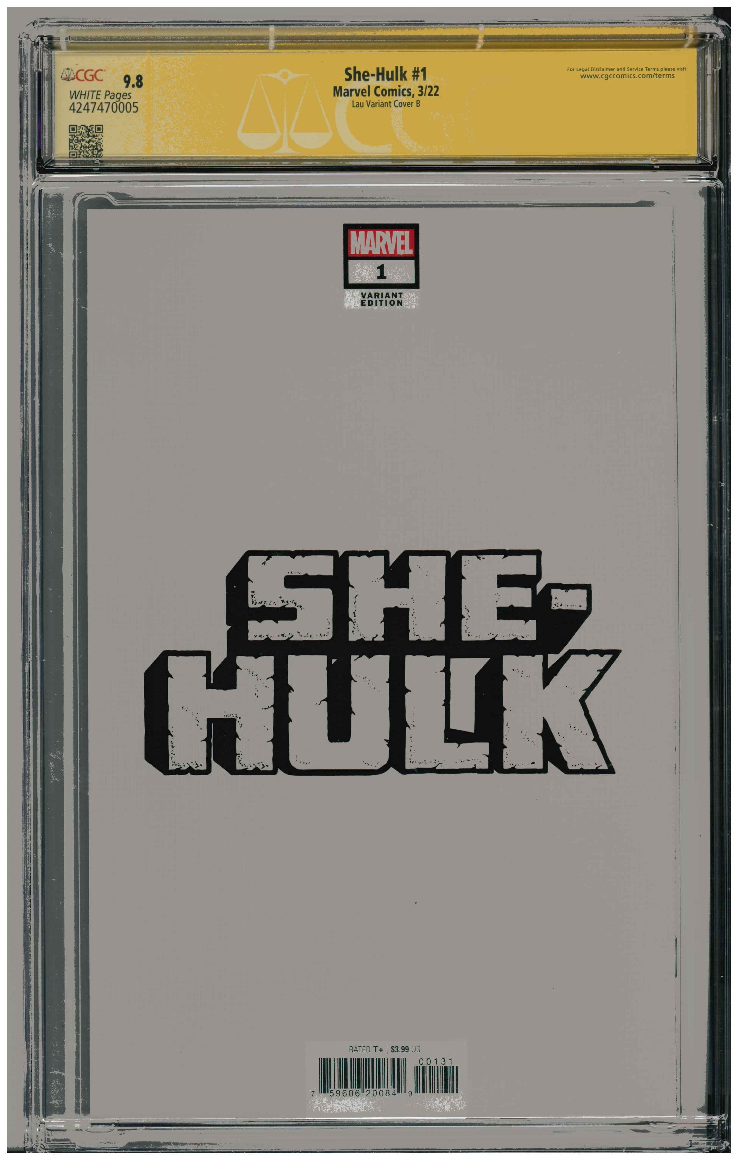 She-Hulk #1 | Unterschrieben von Artgerm Rückseite