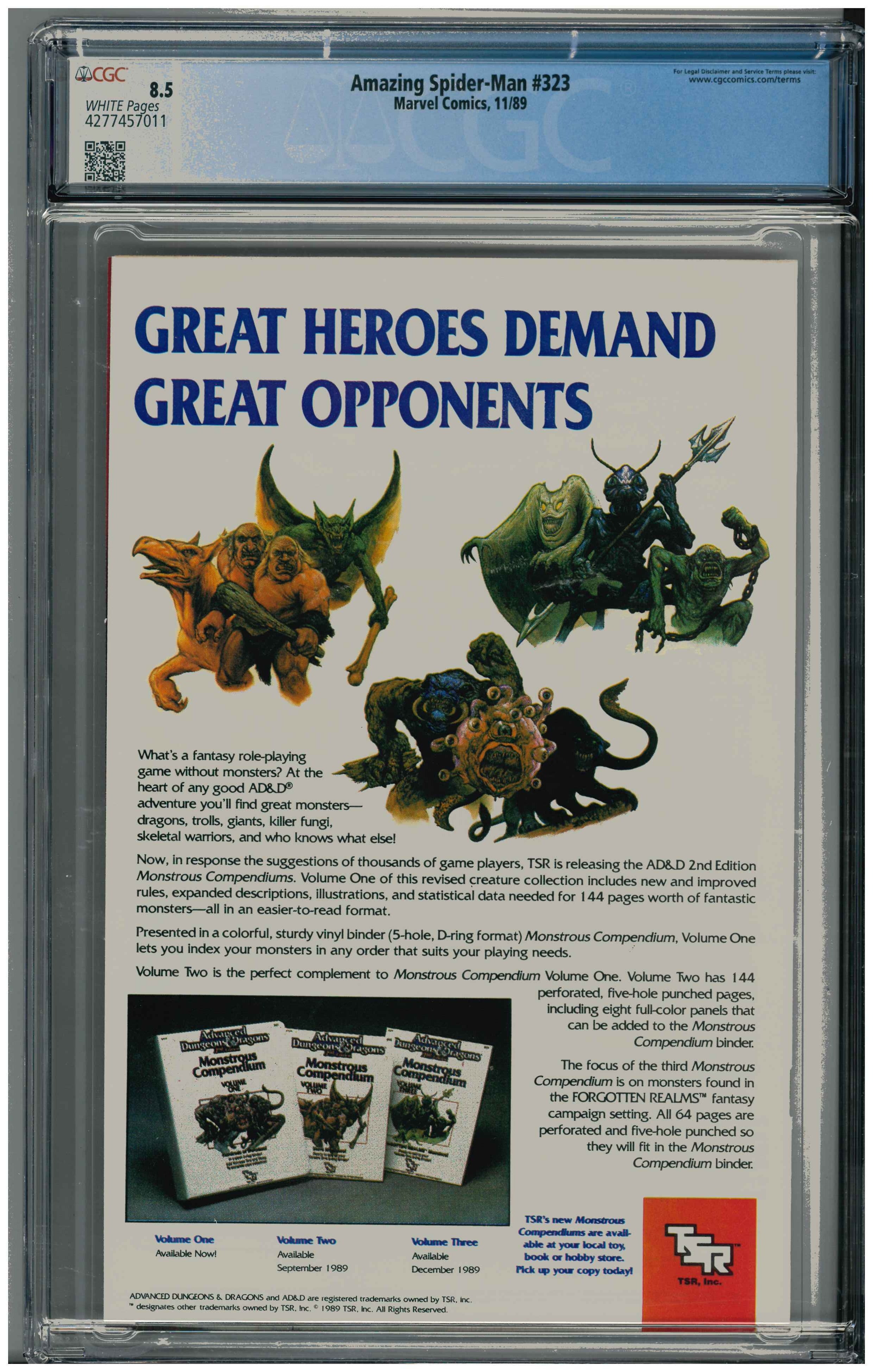 Amazing Spider-Man #323 Rückseite