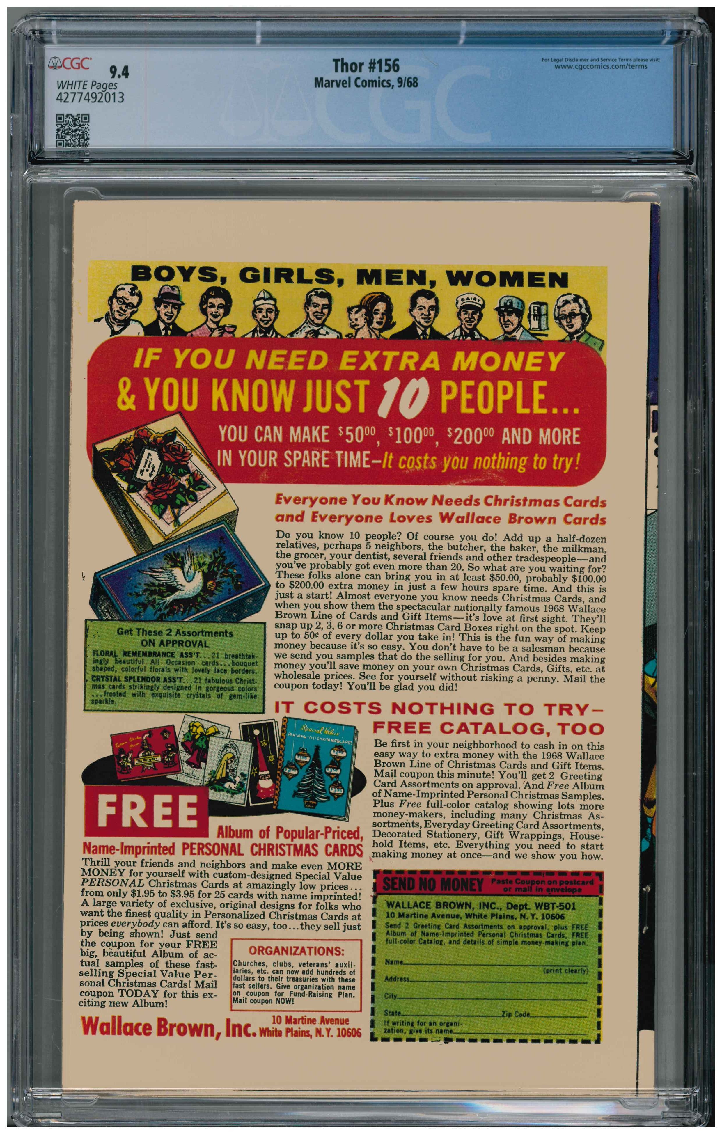 Thor #156 Rückseite