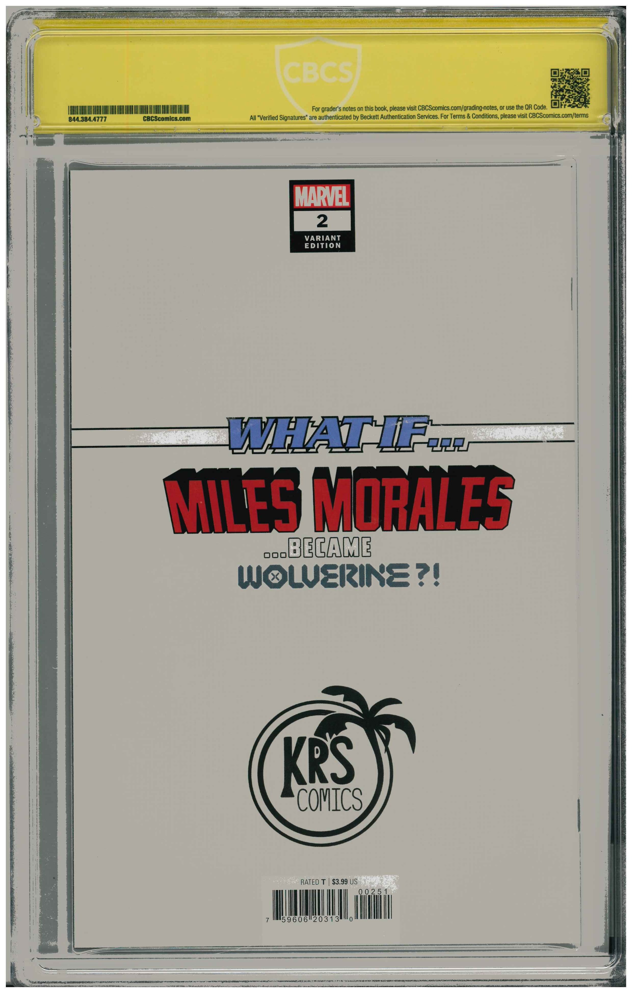 What If...? Miles Morales #2 | Unterschrieben von Bjorn Barends Rückseite