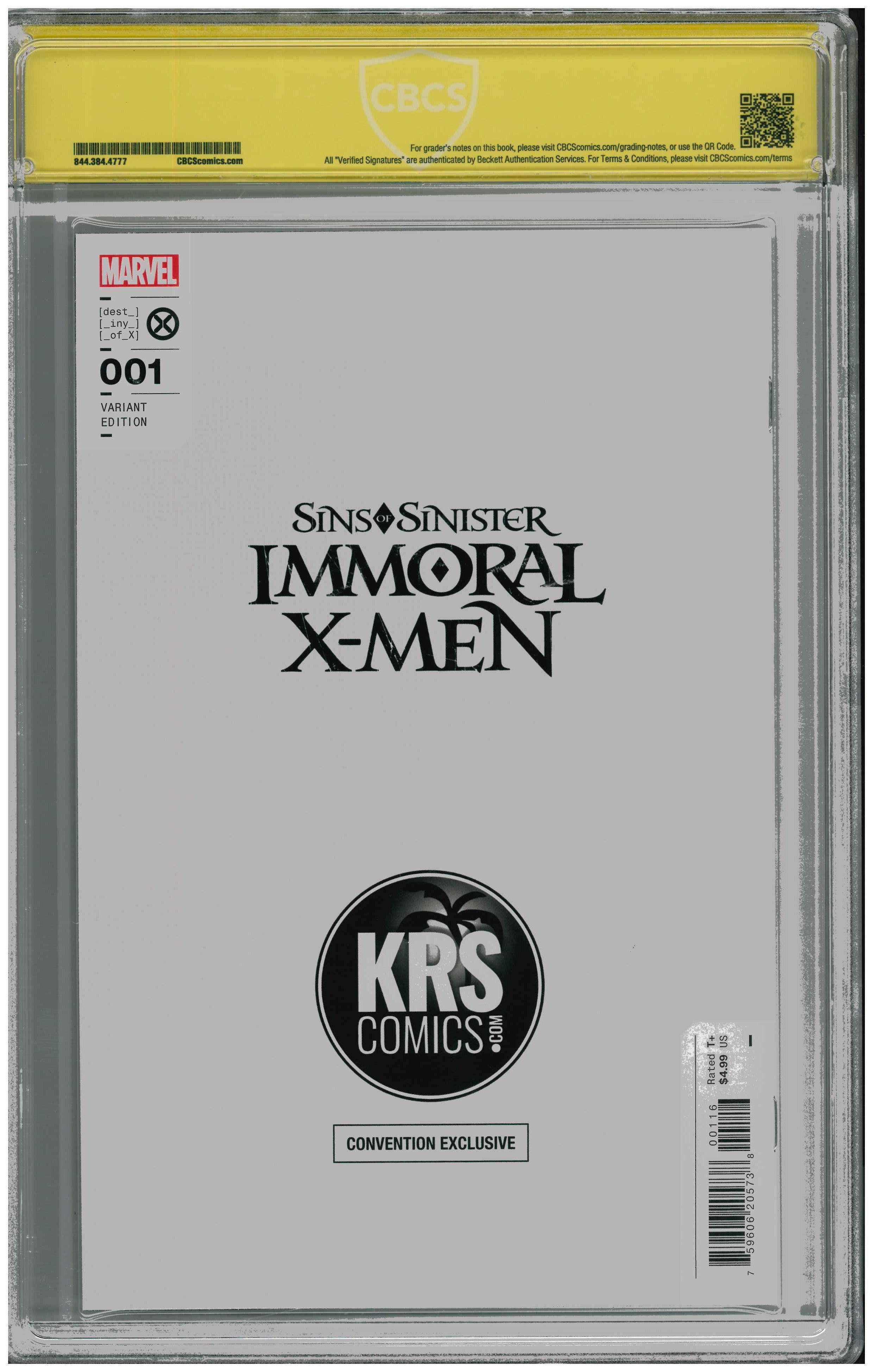 Imoortal X-Men #1 | Unterschrieben von Pablo Villalobos Rückseite