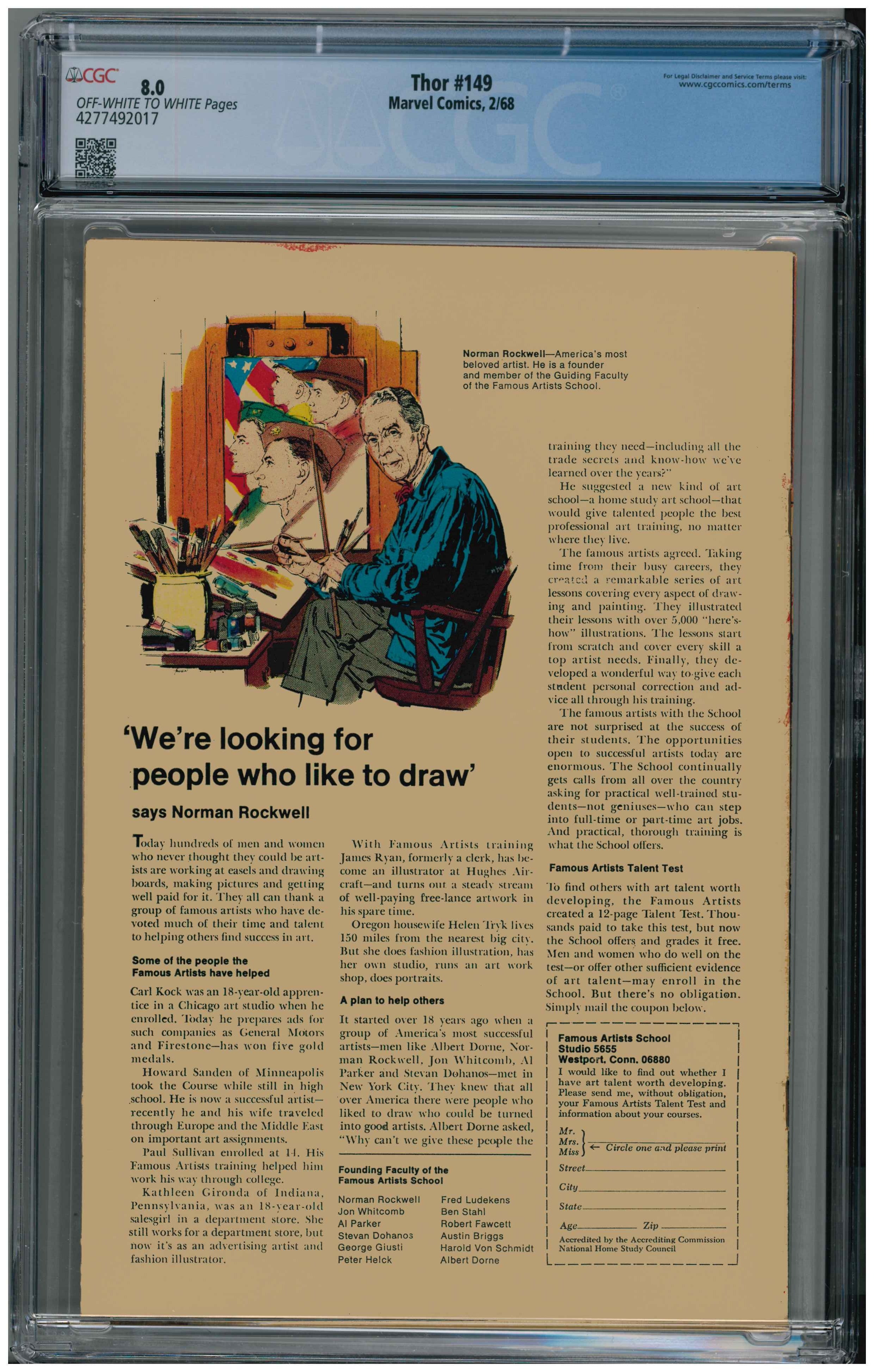 Thor #149 Rückseite