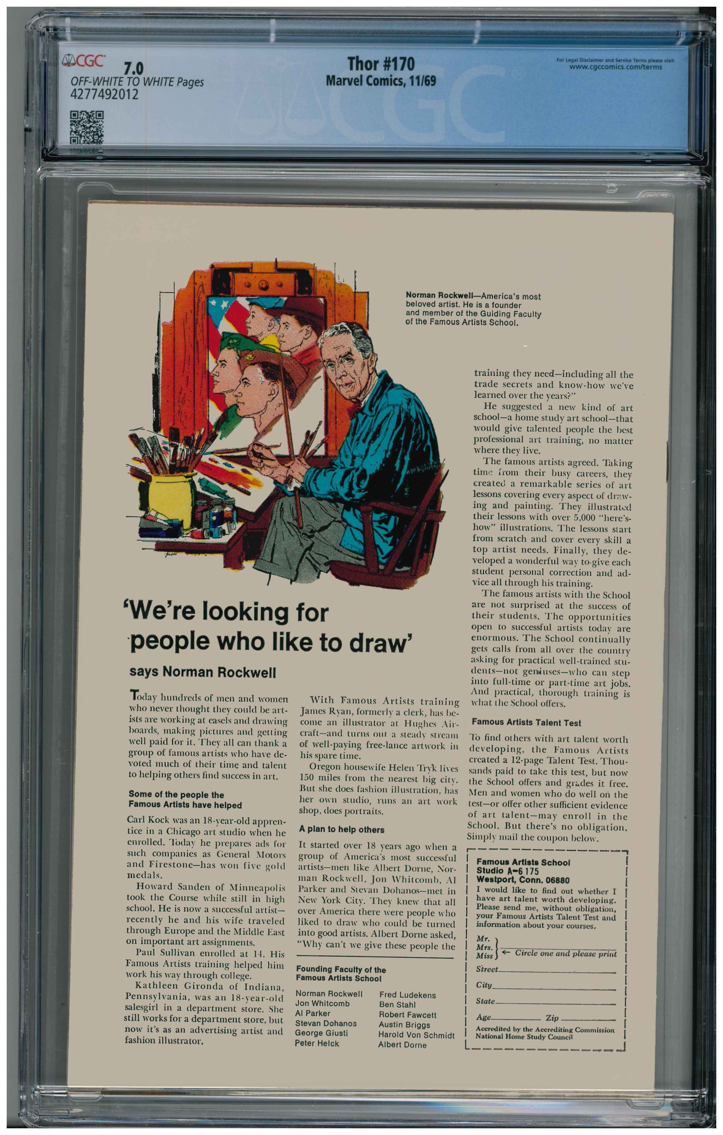 Thor #170 Rückseite