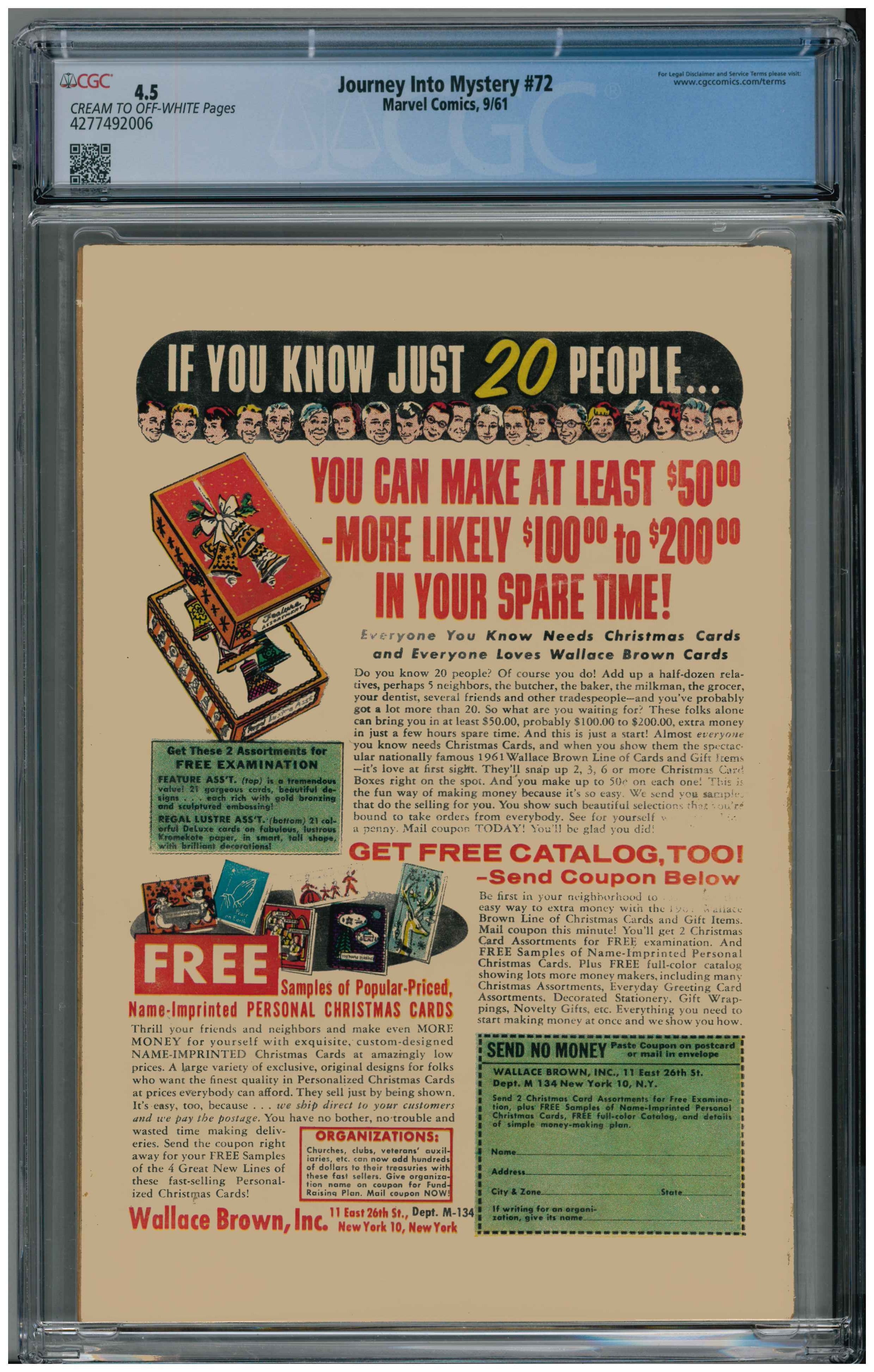 Journey Into Mystery #72 Rückseite