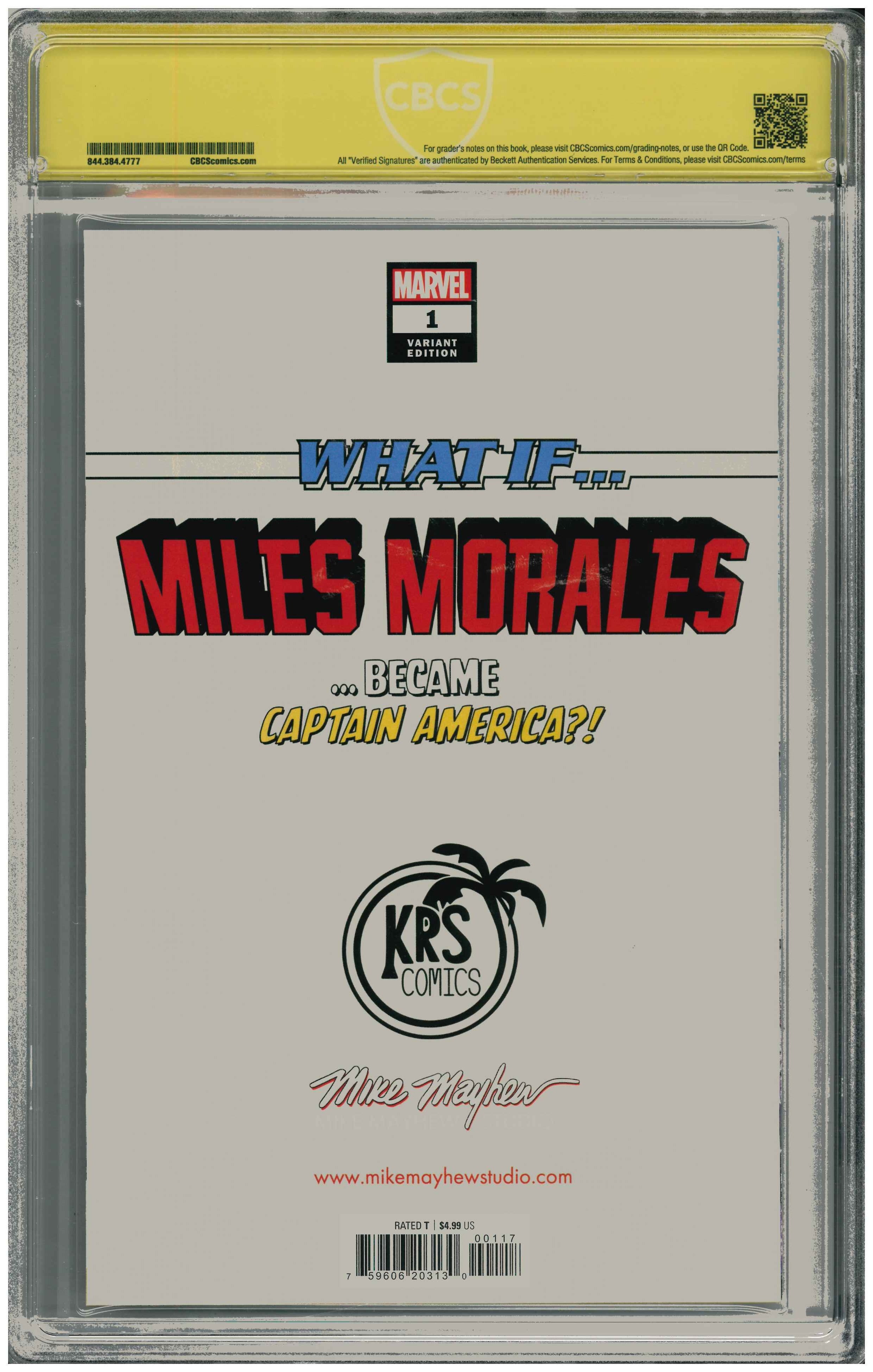 What If...? Miles Morales #1 | Unterschrieben von Mike Mayhew Rückseite