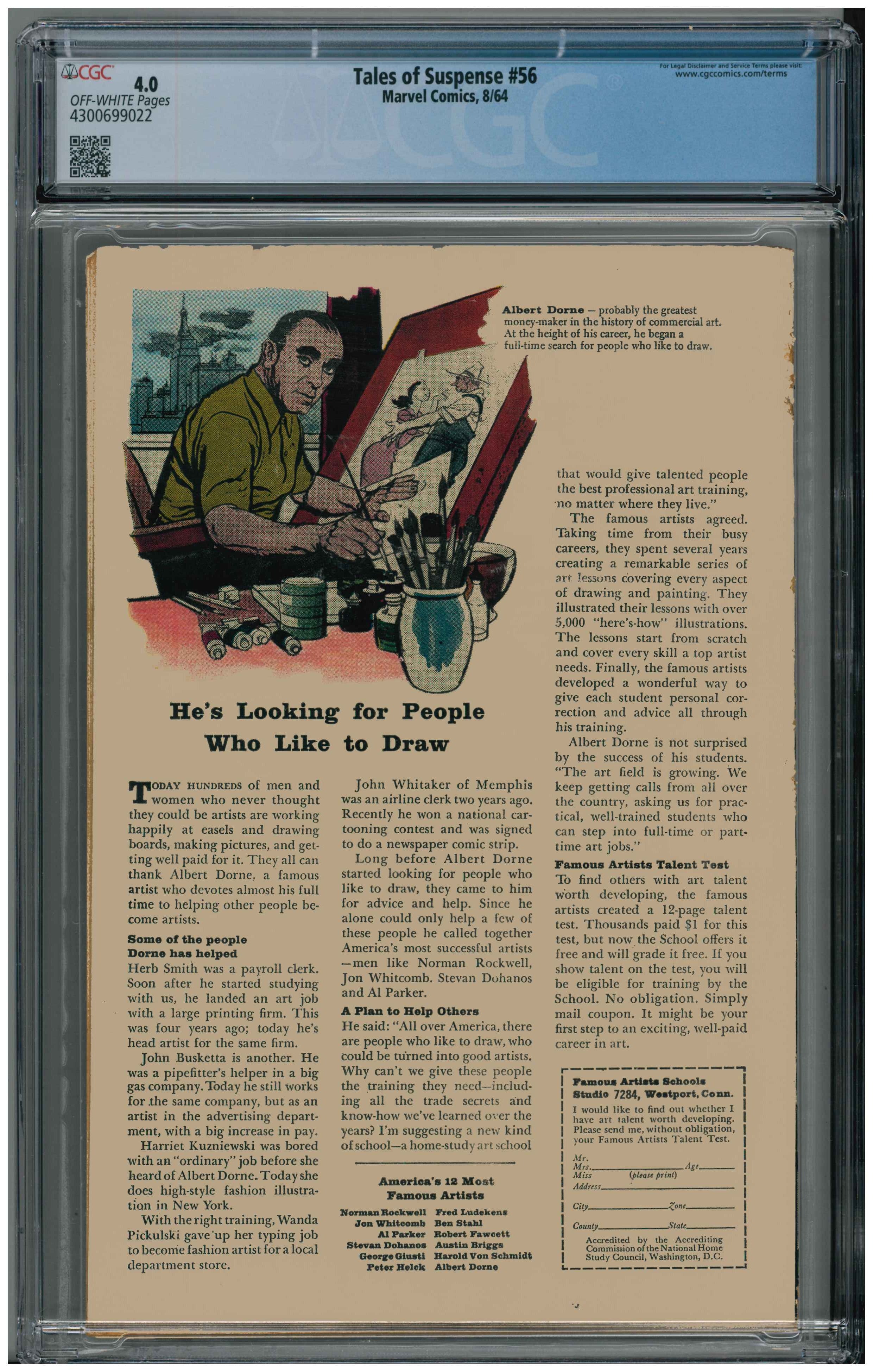 Tales of Suspense #56 Rückseite