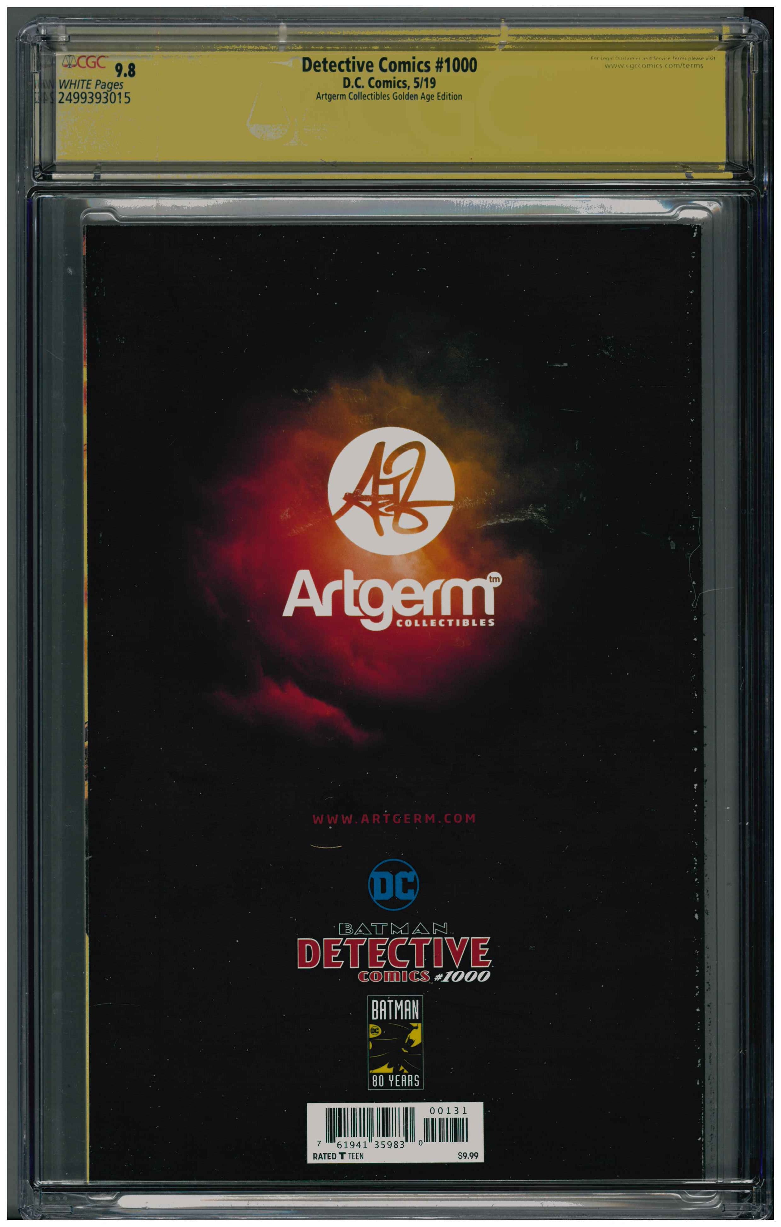 Detective Comics #1000| Unterschrieben von Artgerm Rückseite