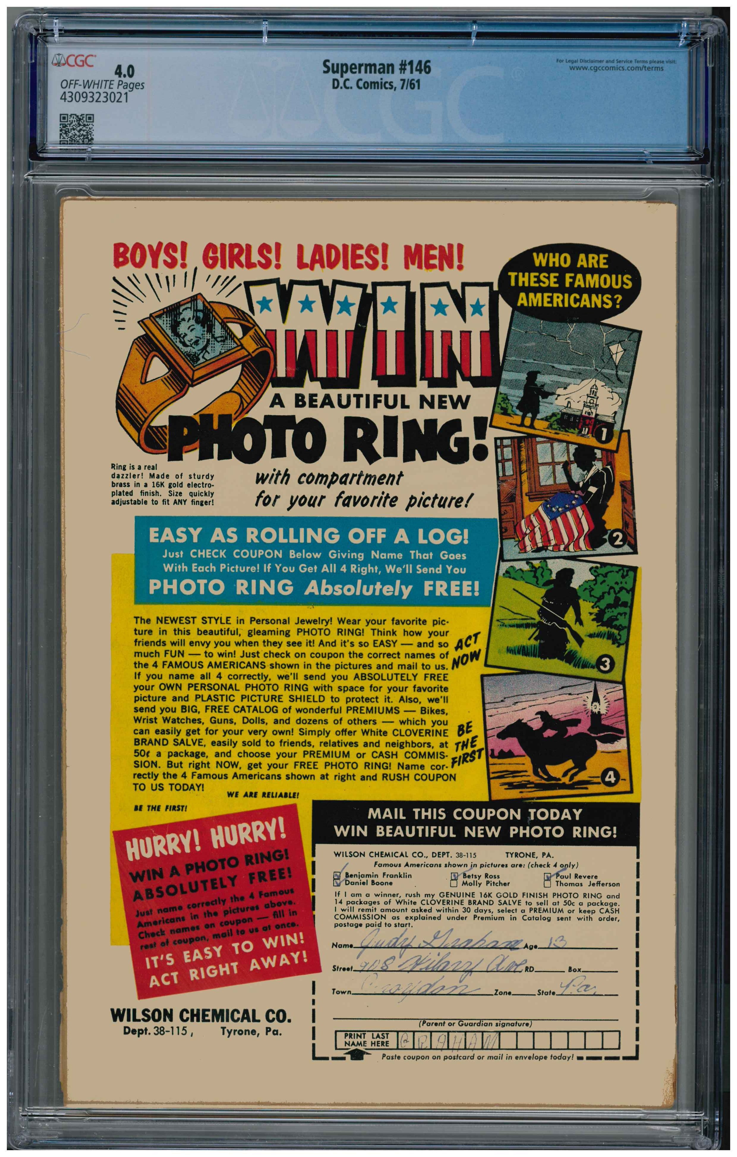 Superman #146 Rückseite