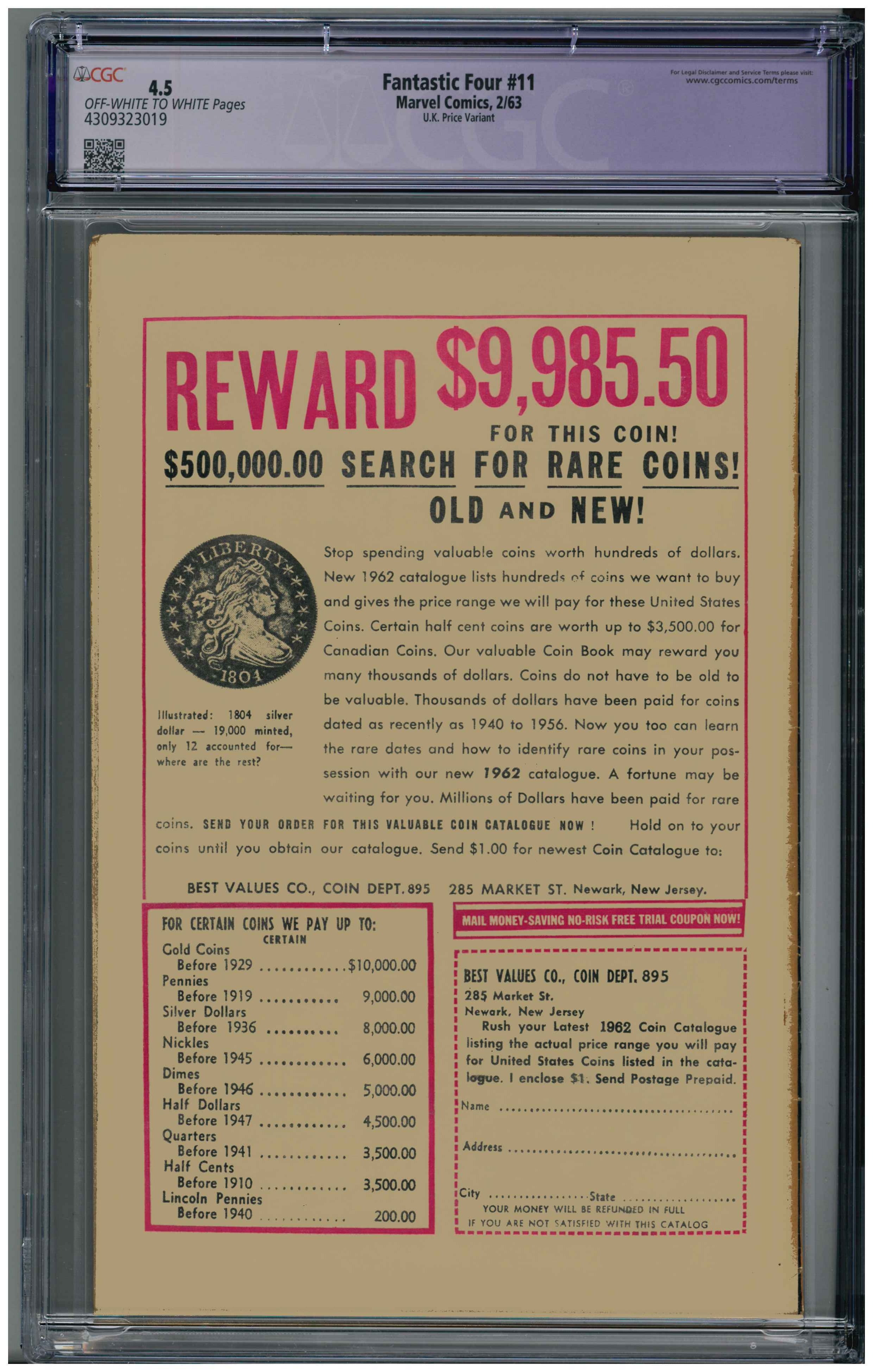 Fantastic Four #11 Rückseite