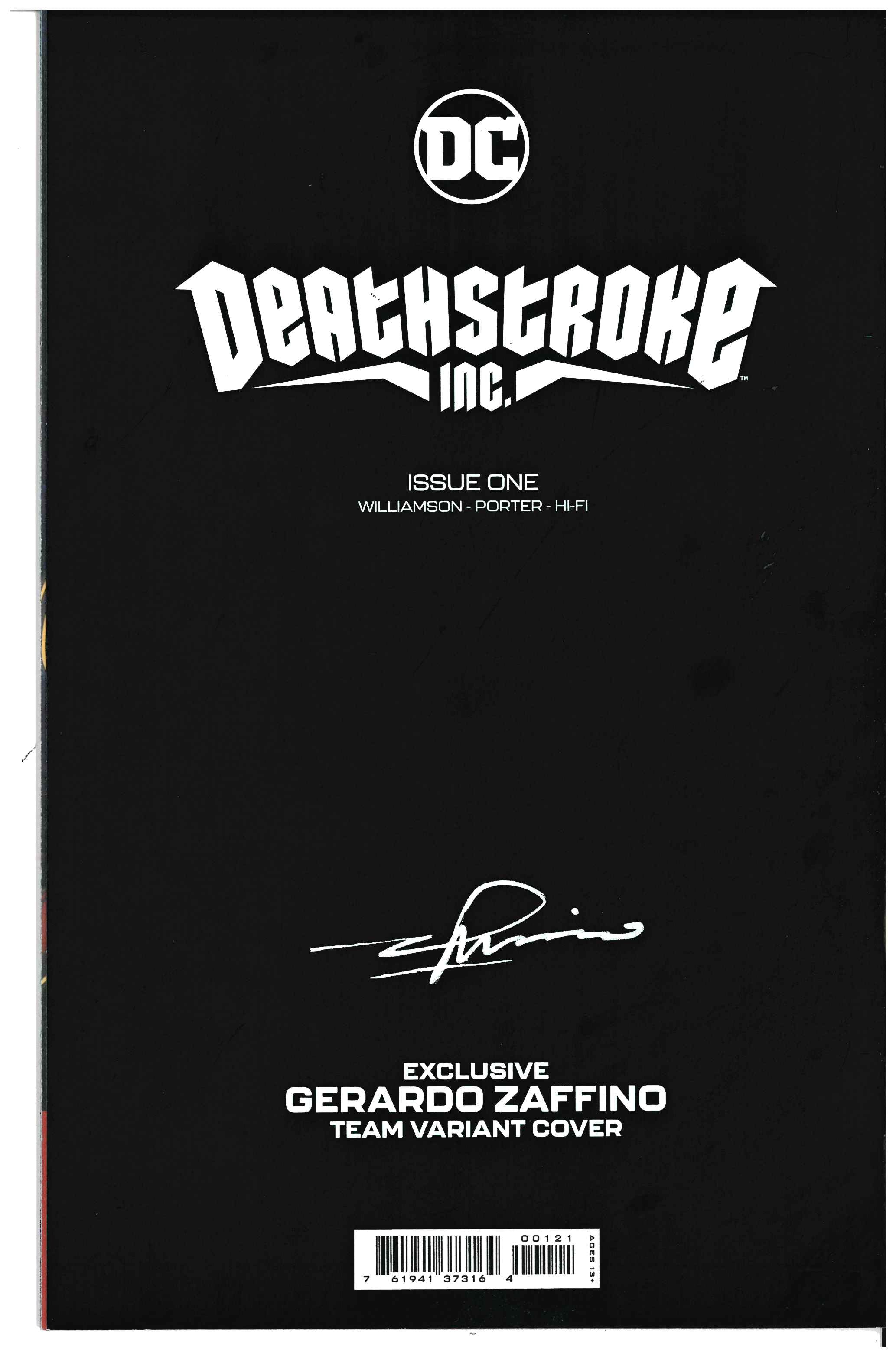 Deathstroke #1 Rückseite