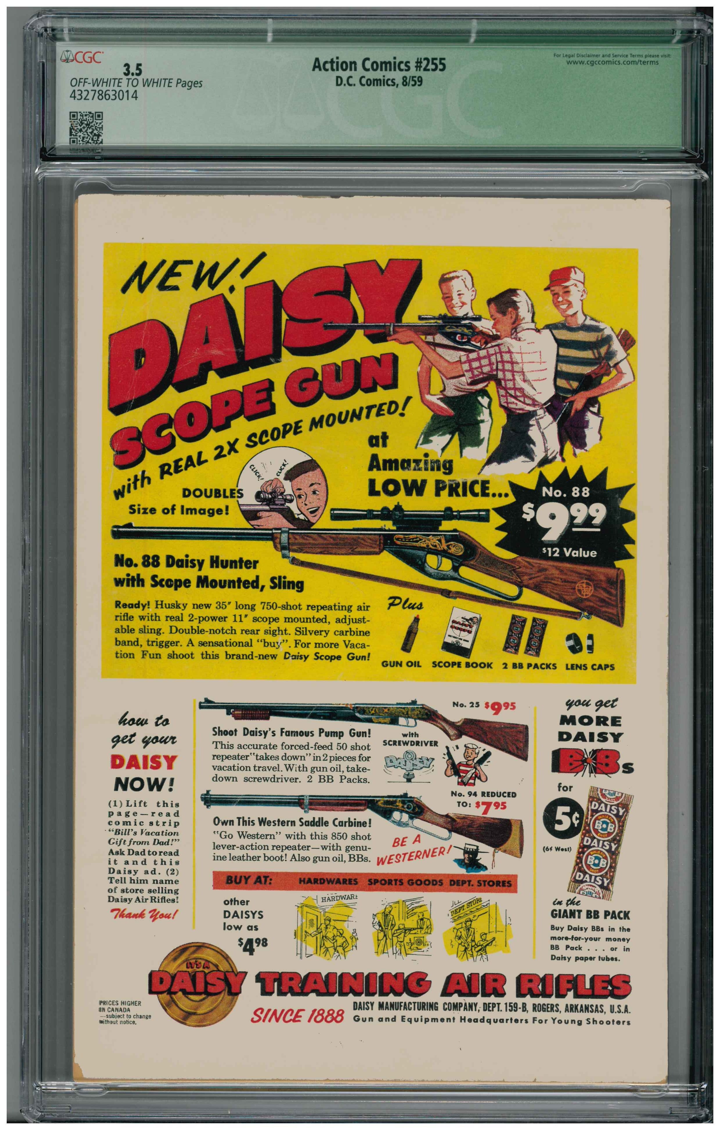 Action Comics #255 Rückseite