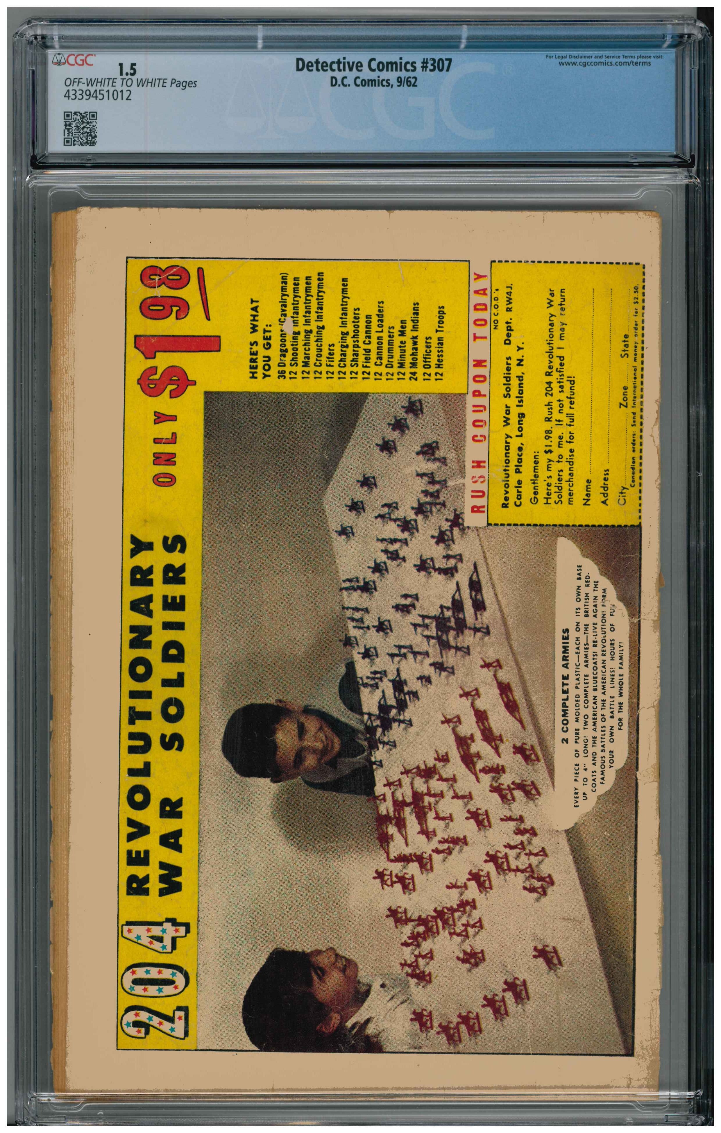 Detective Comics #307 Rückseite