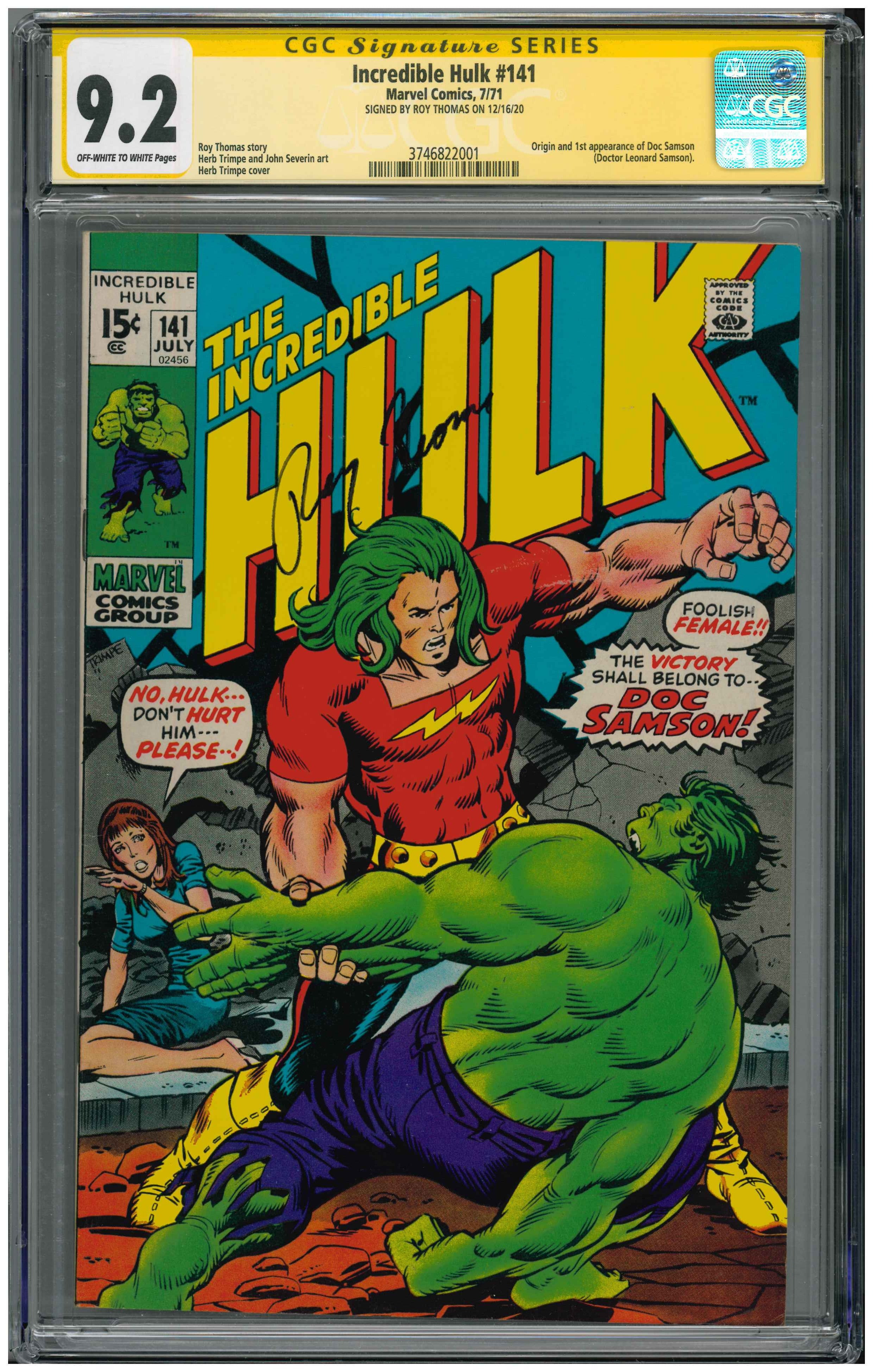 Incredible Hulk #141 | Unterschrieben von Roy Thomas