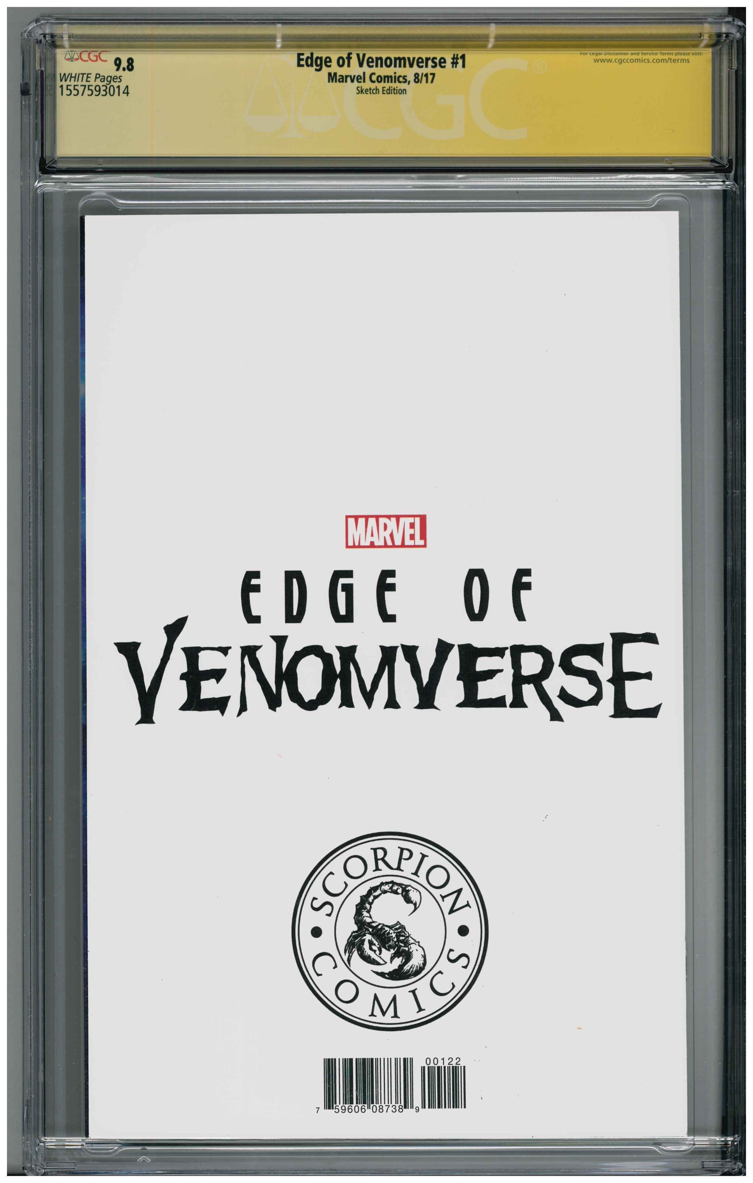 Edge of Venomverse #1 | Unterschrieben von Todd McFarlane & Unterschrieben und Sketched von Will Torres Rückseite