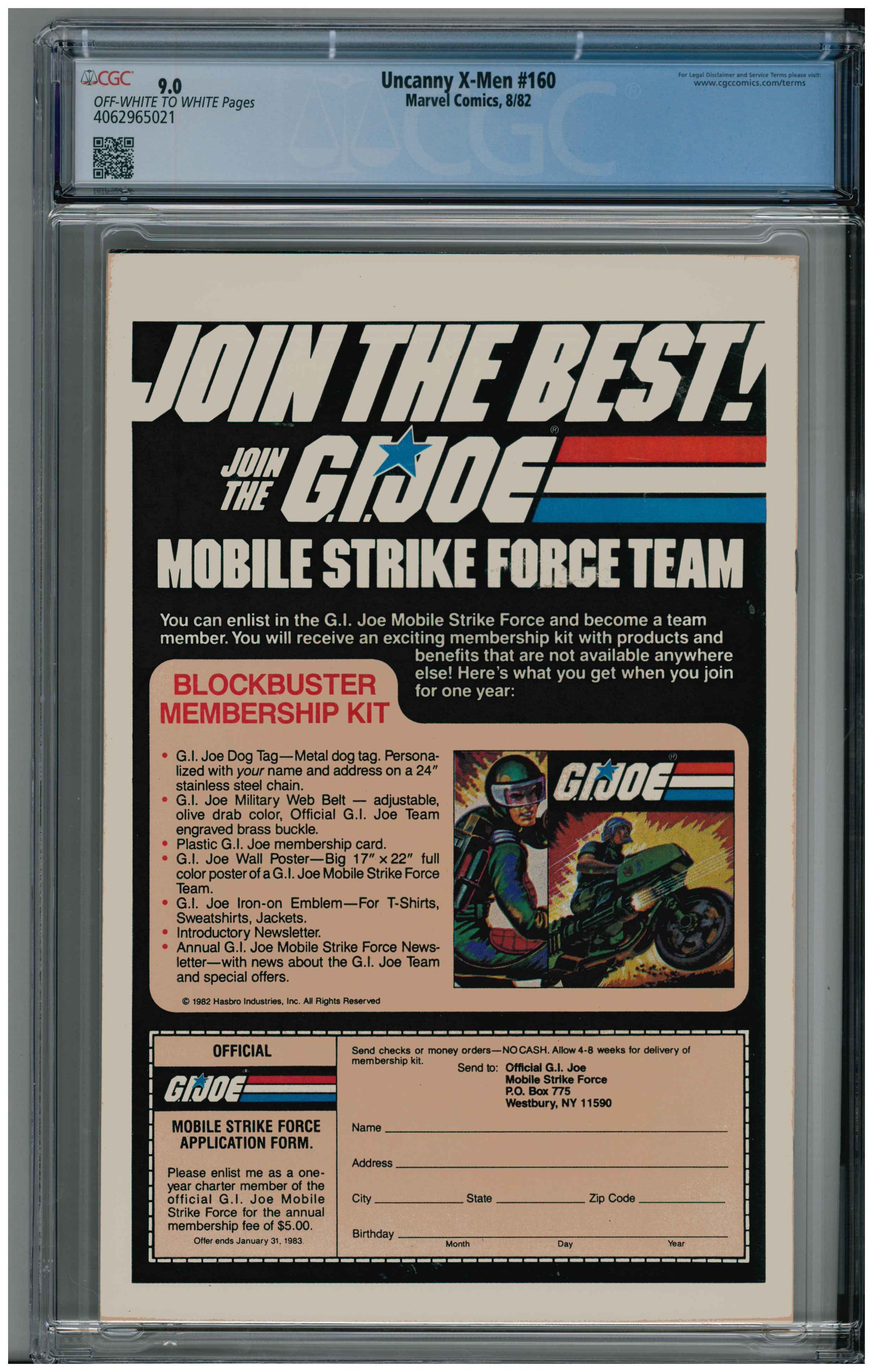 Uncanny X-Men #160 Rückseite