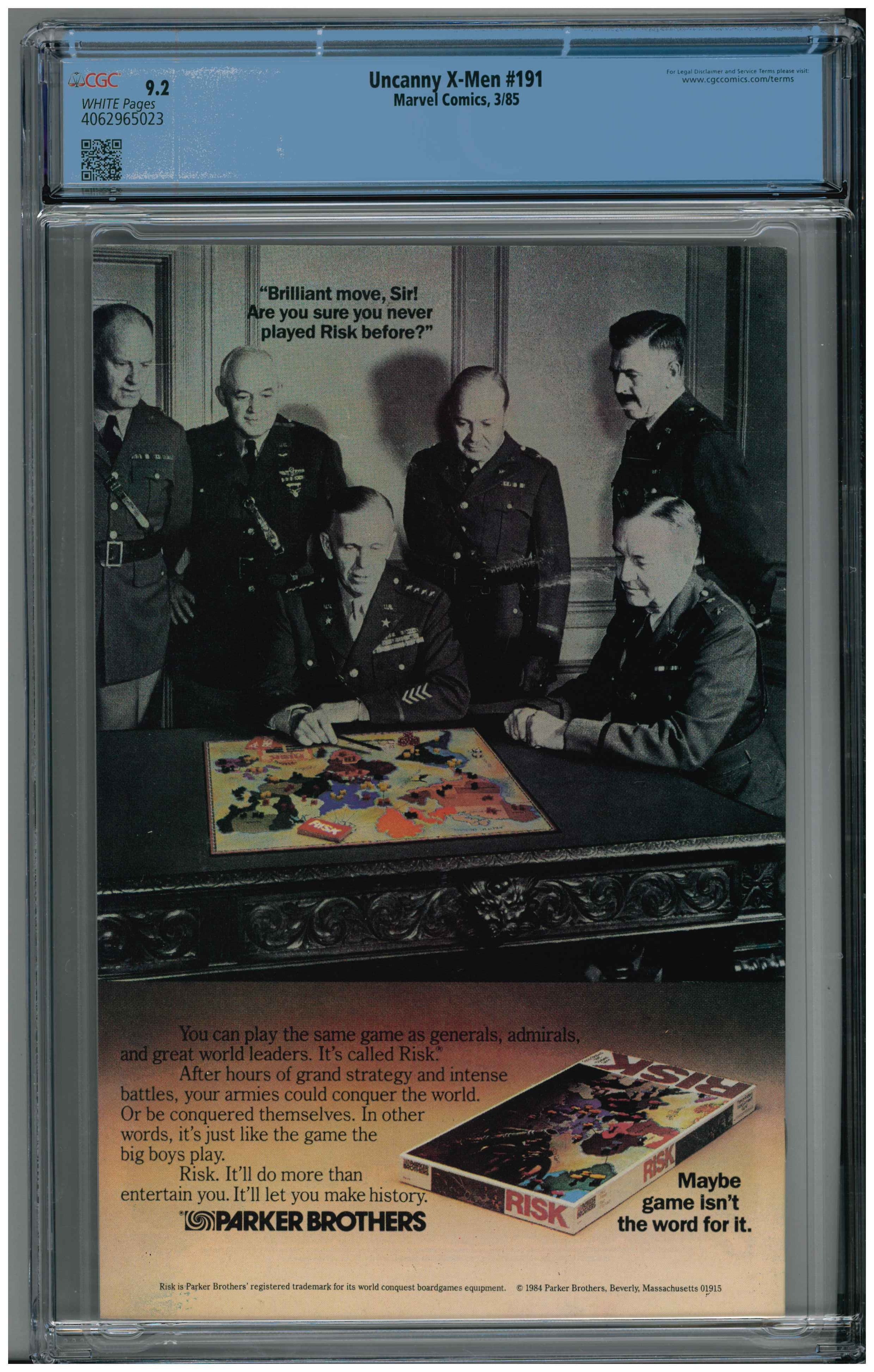 Uncanny X-Men #191 Rückseite