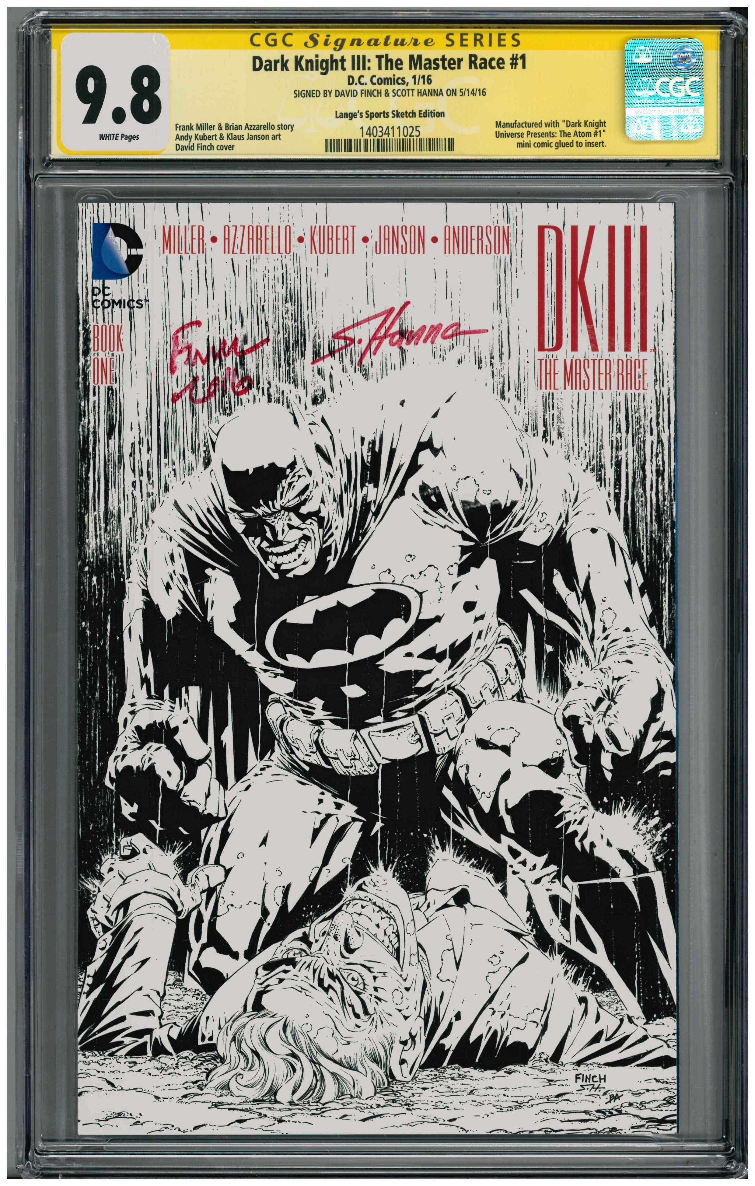 Dark Knight III: The Master Race #1| Unterschrieben von Scott Hanna & David Finch