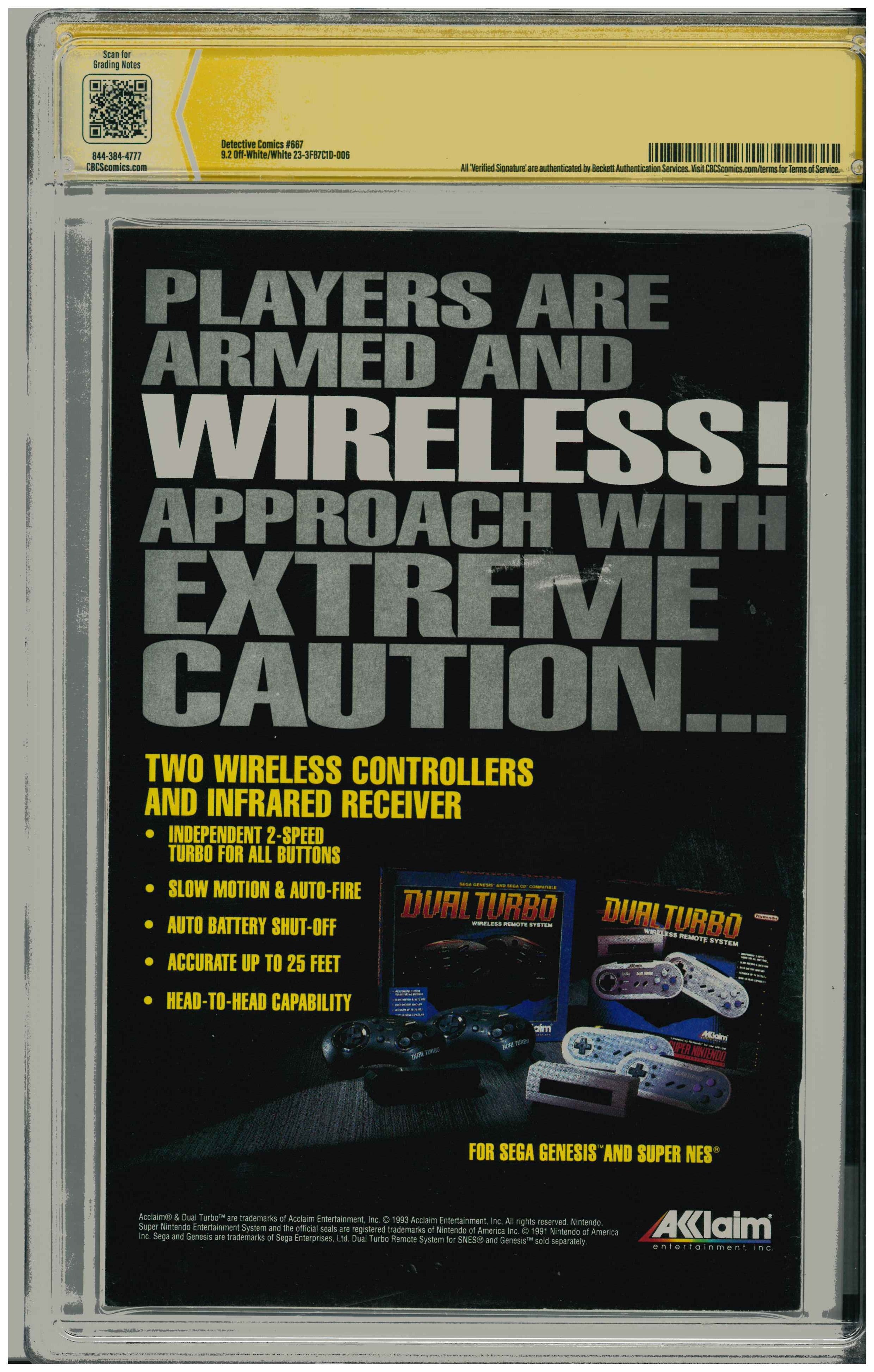 Detective Comics #667 | Unterschrieben von Scott Hanna Rückseite