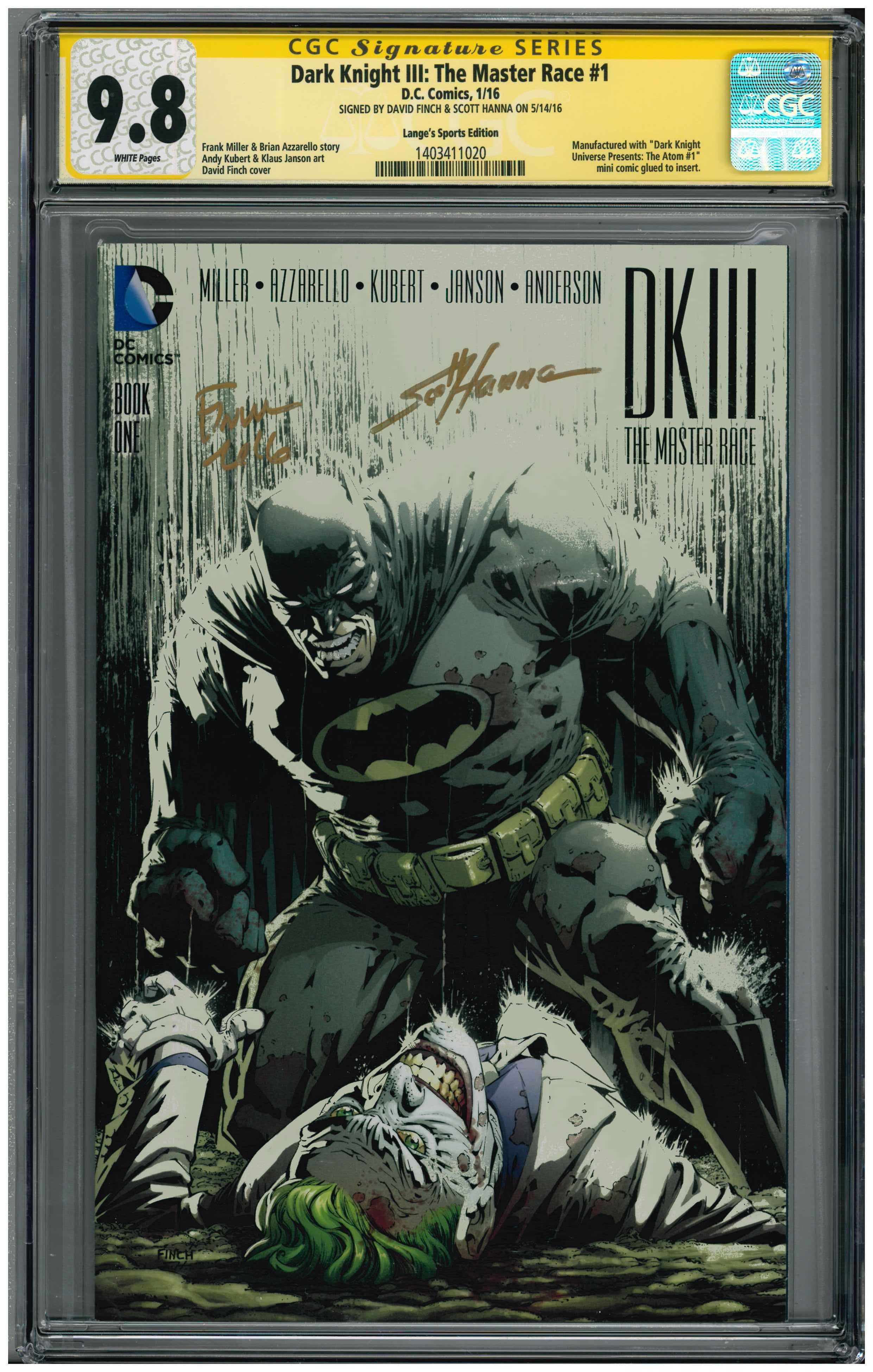 Dark Knight III: The Master Race #1 | Unterschrieben von Scott Hanna & David FInch
