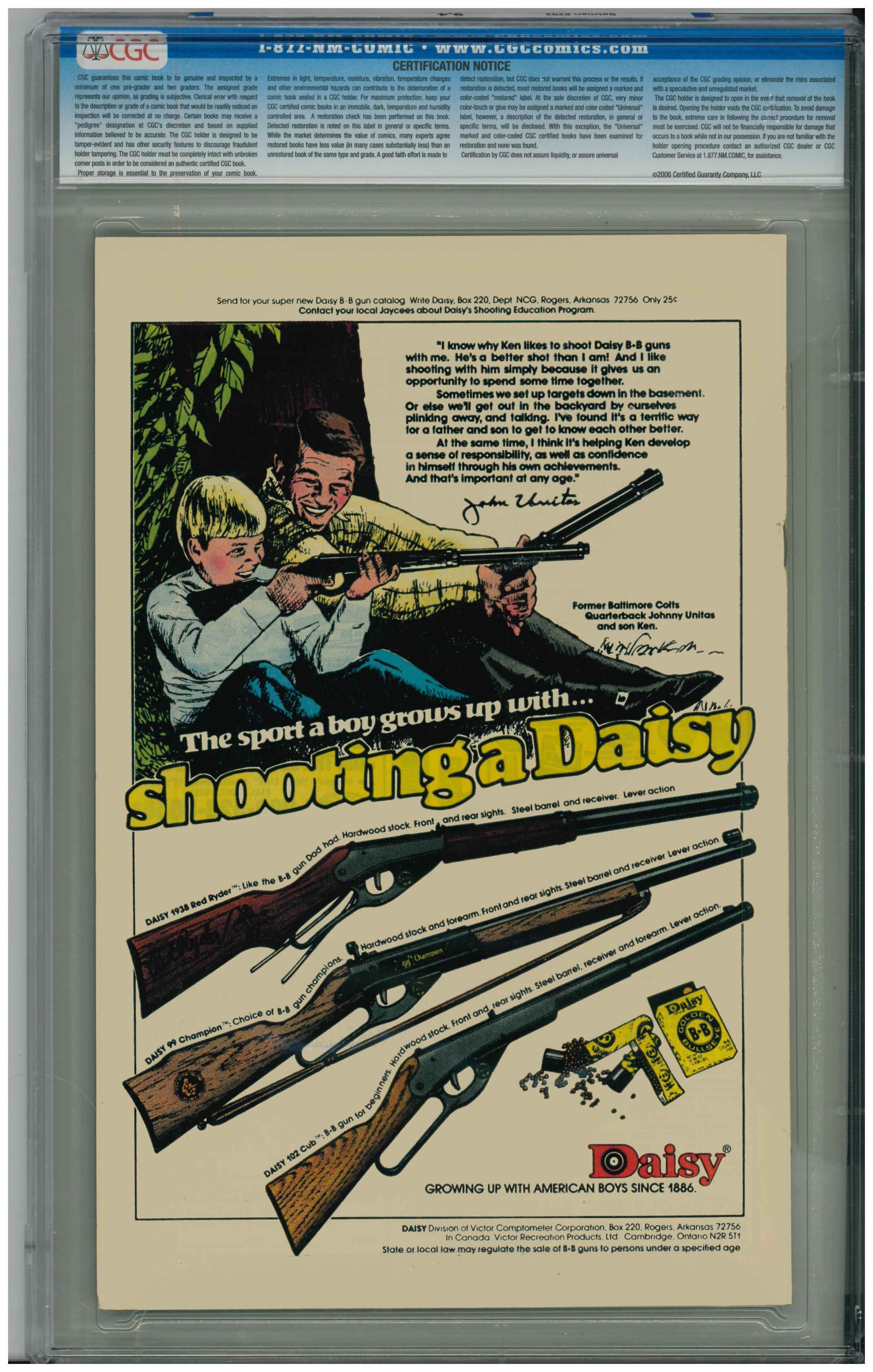 Batman #292 Rückseite