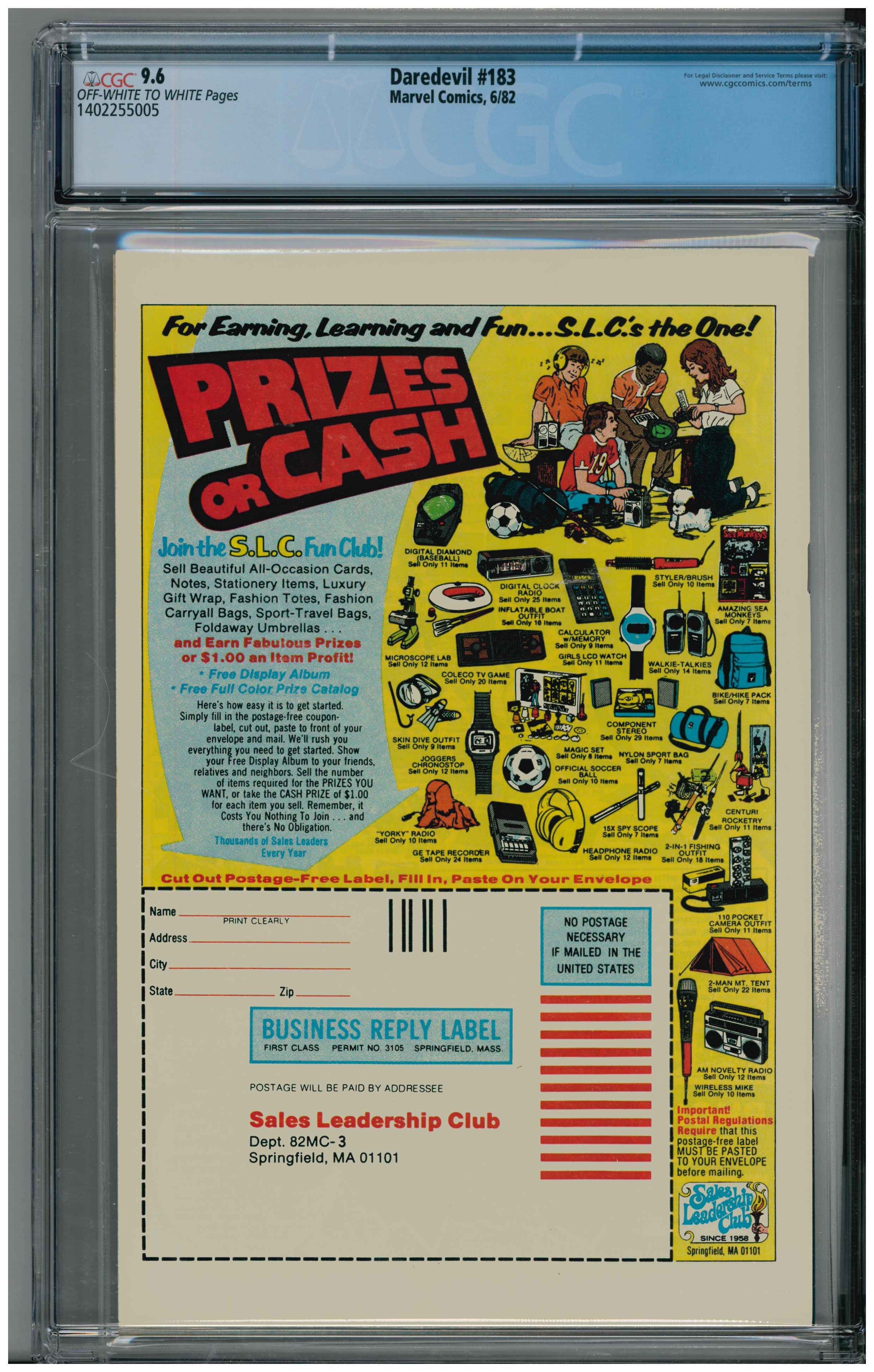 Daredevil #183 Rückseite