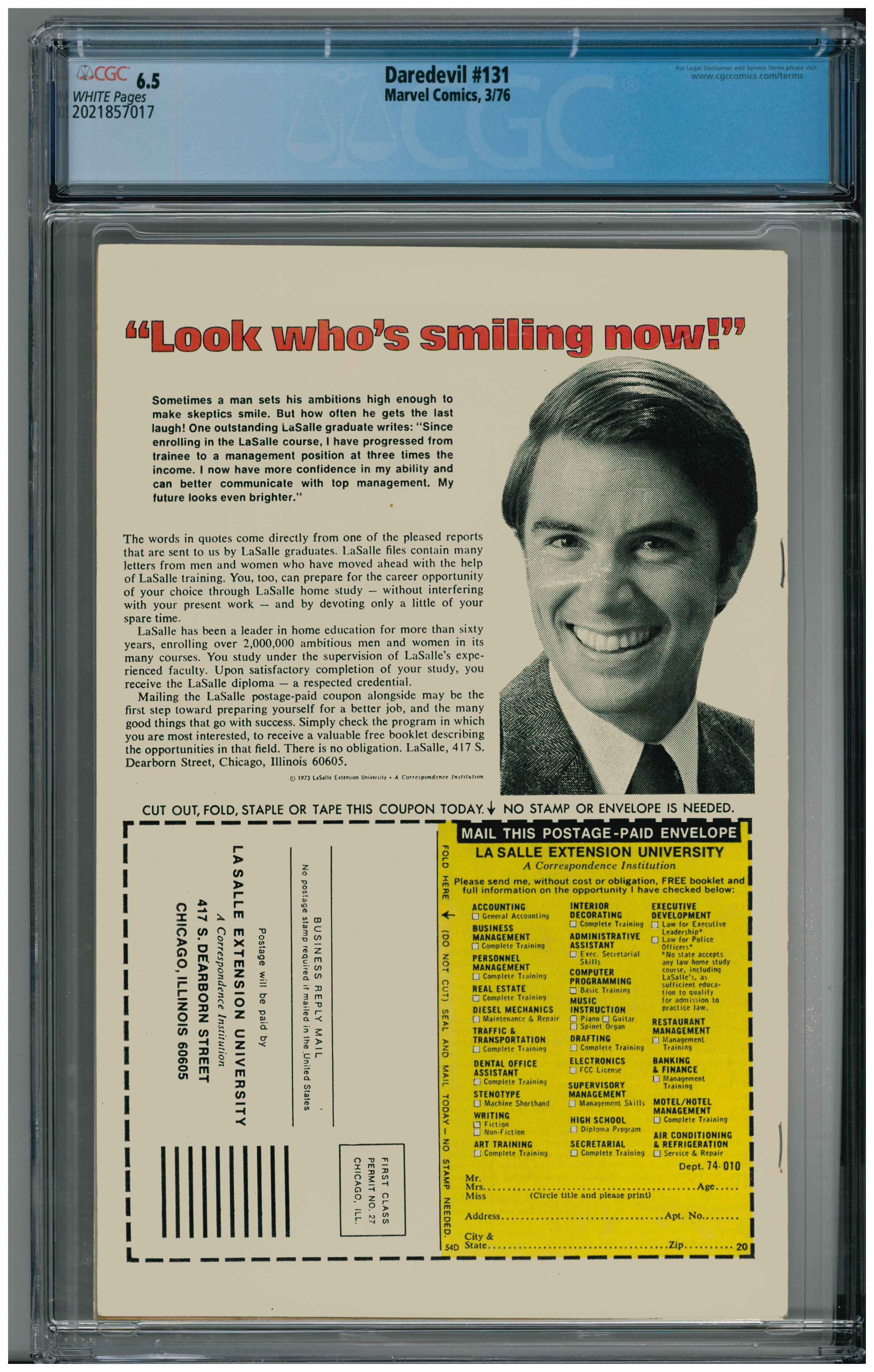 Daredevil #131 Rückseite