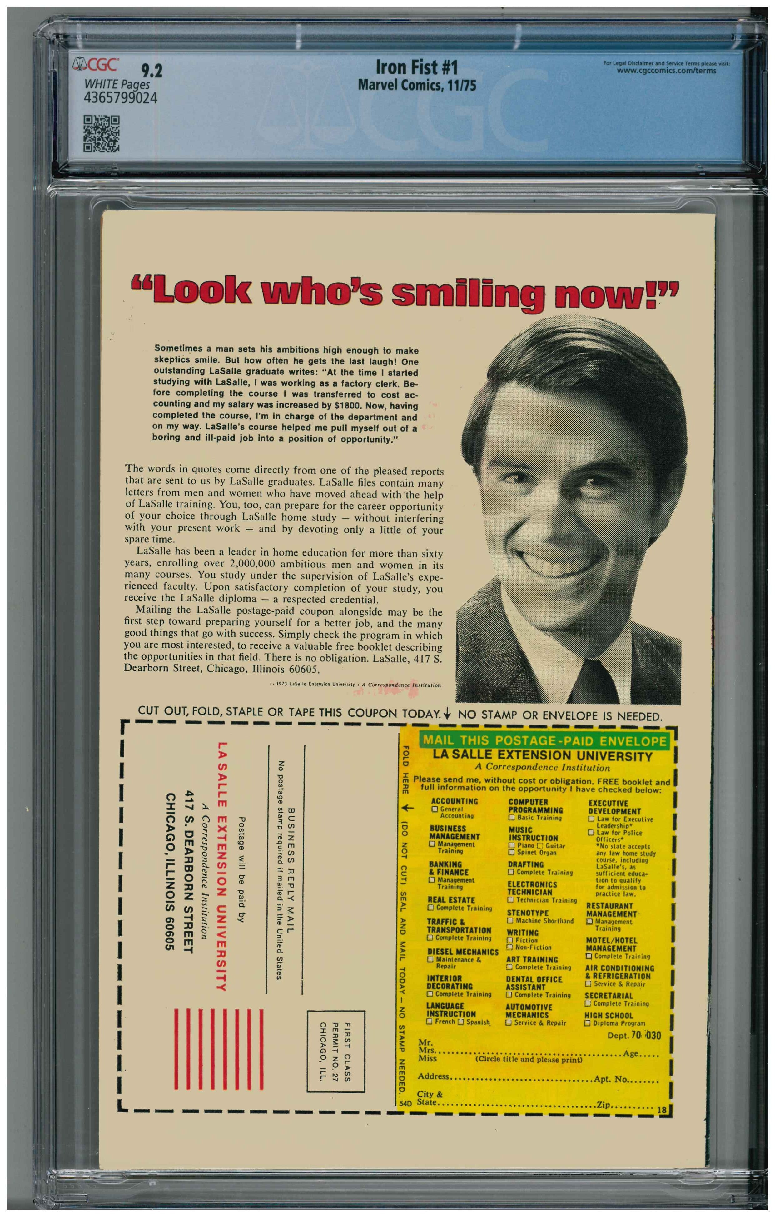 Iron Fist #1 Rückseite