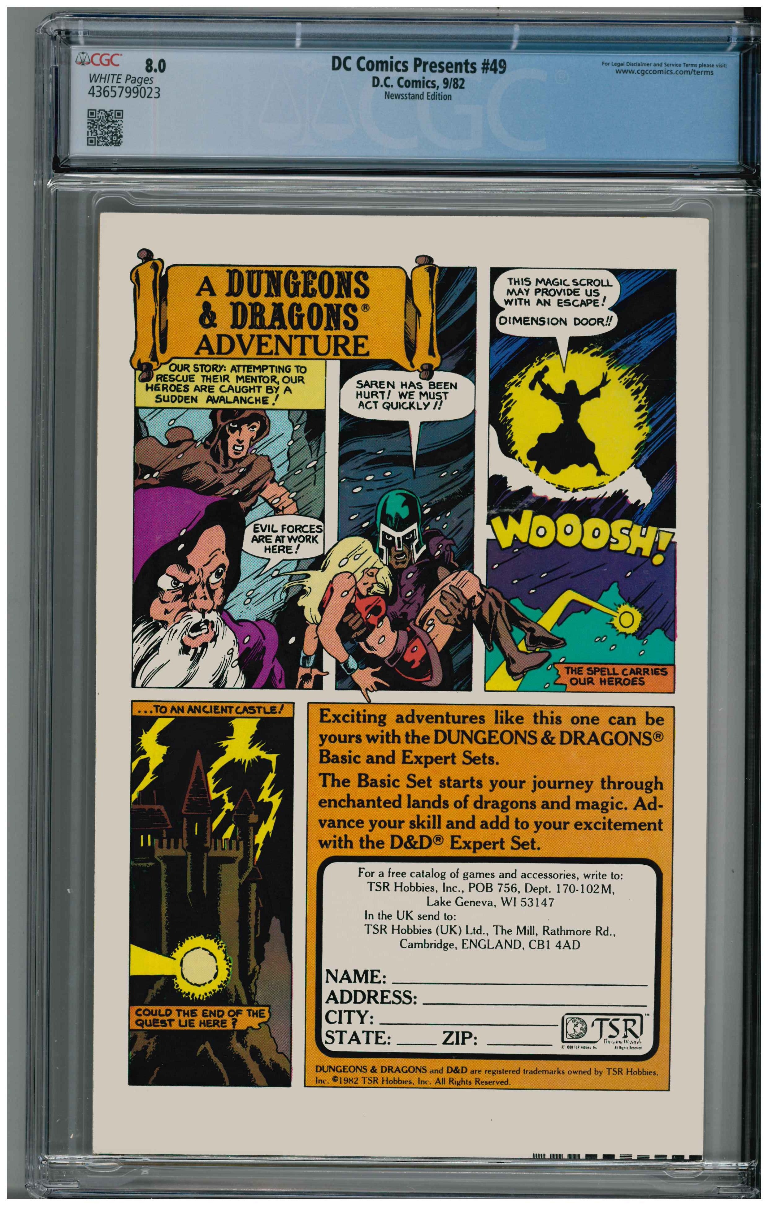 DC Comics Presents #49 Rückseite