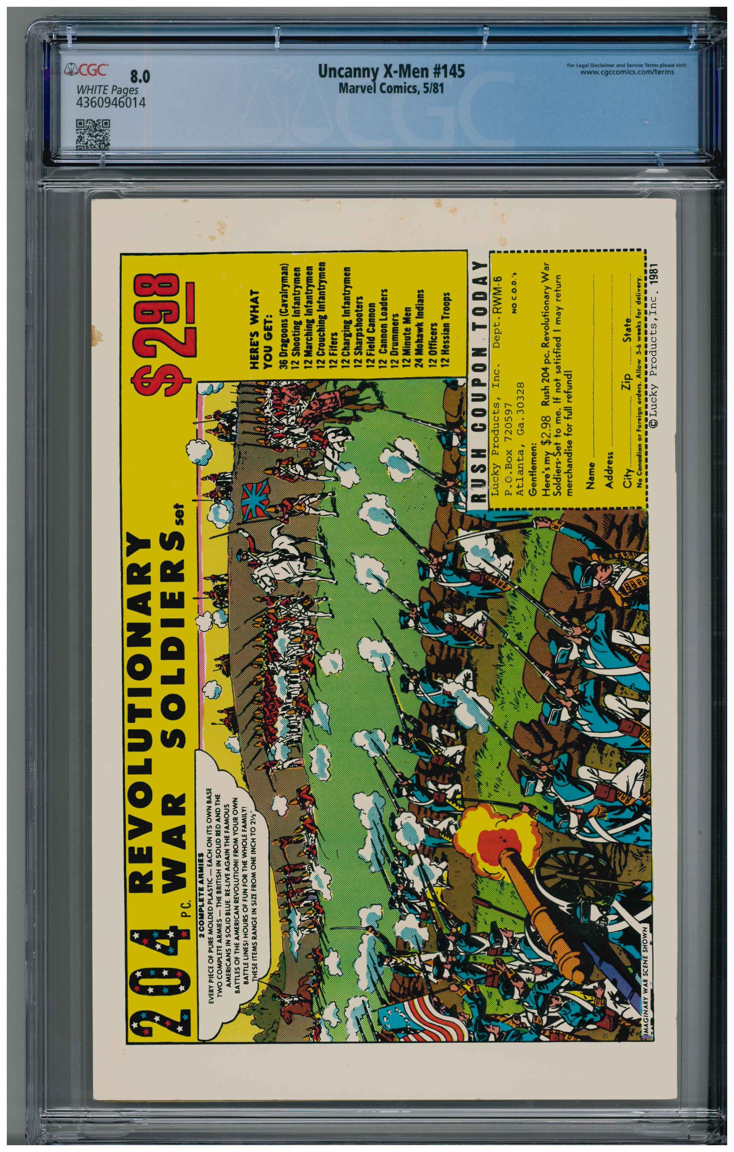 X-Men #145 Rückseite